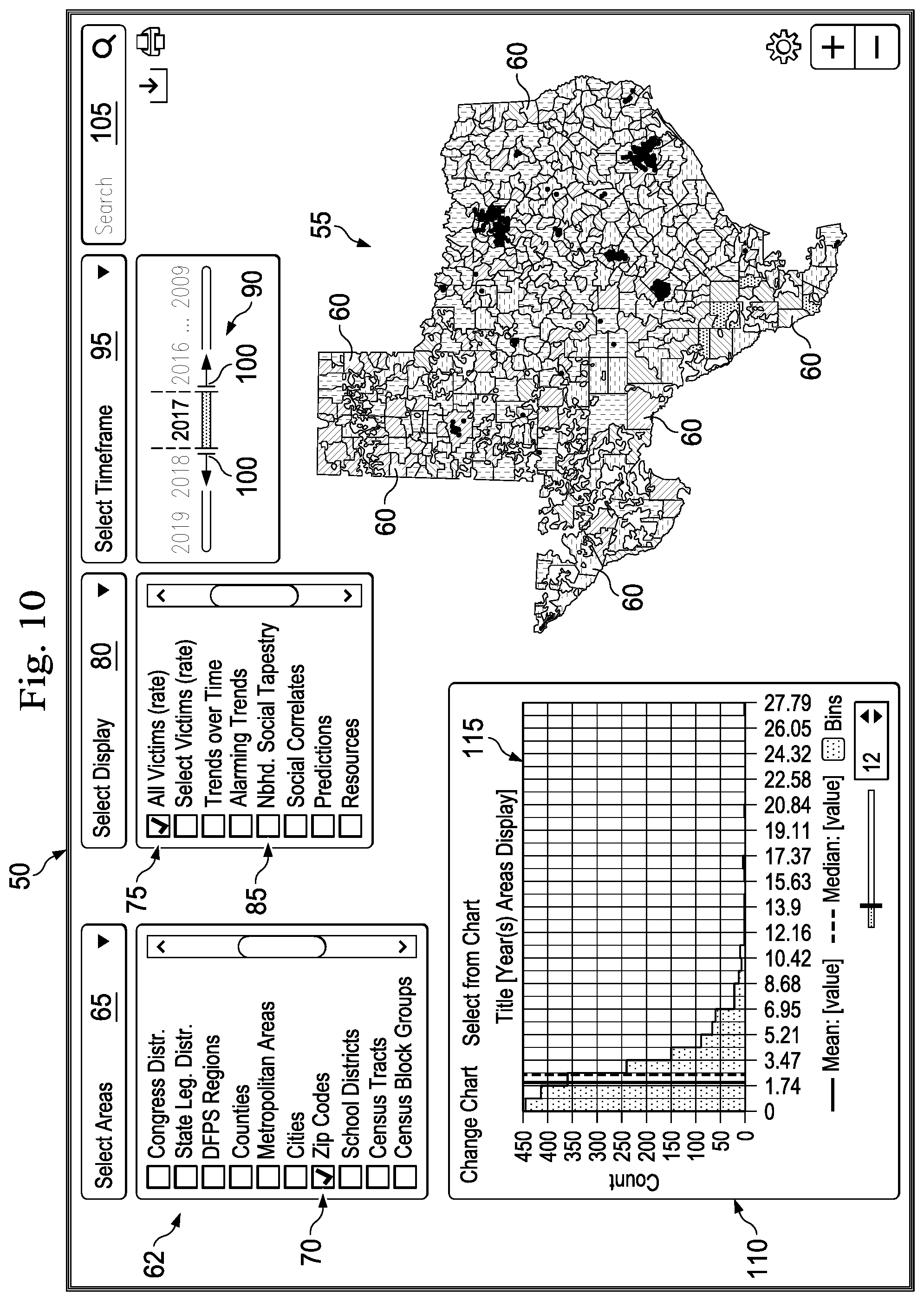 Patent US11782588 Figure 9 – Method and system for displaying a resource layer and a need layer over a selected geographical area