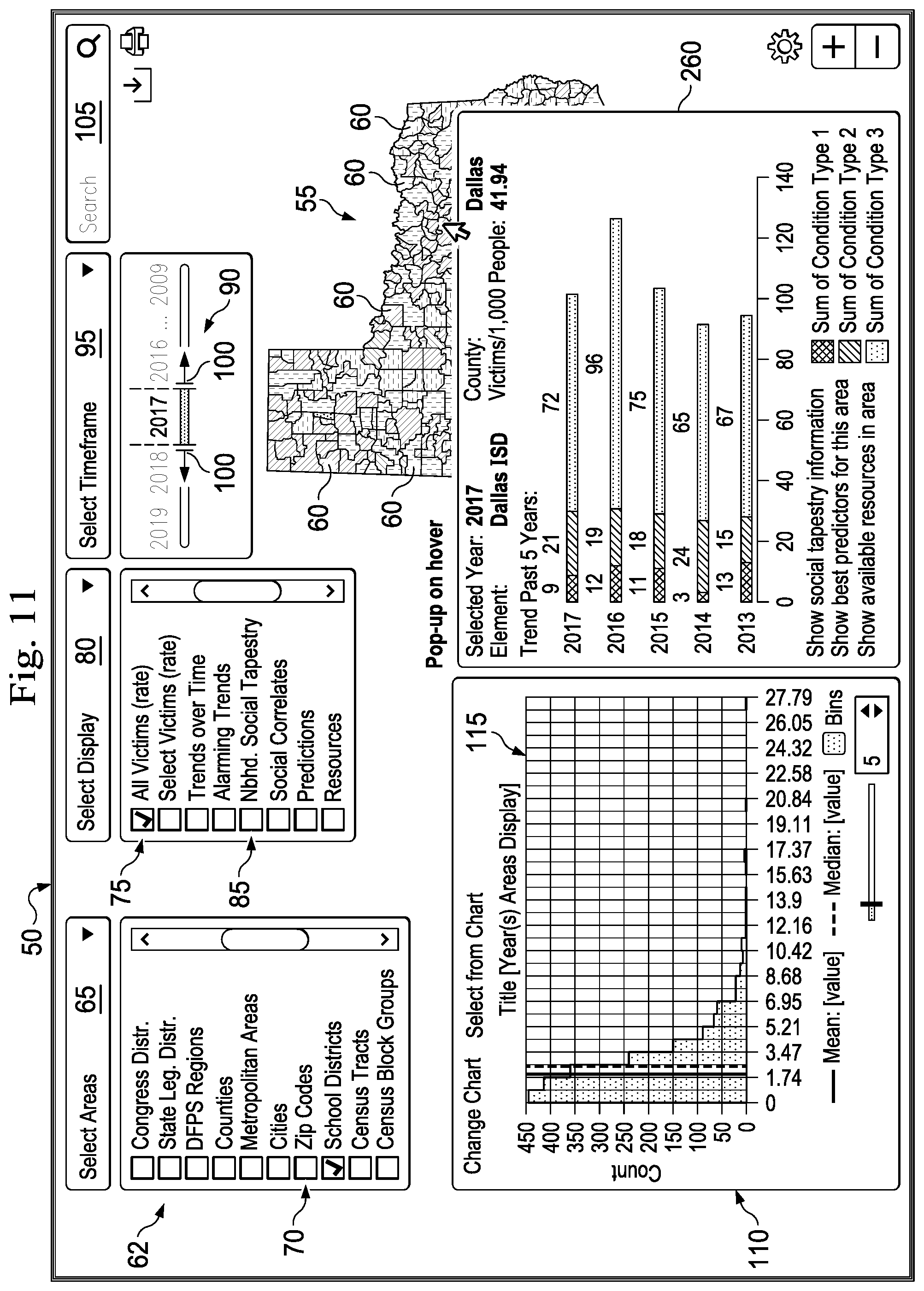 Patent US11782588 Figure 10 – Method and system for displaying a resource layer and a need layer over a selected geographical area
