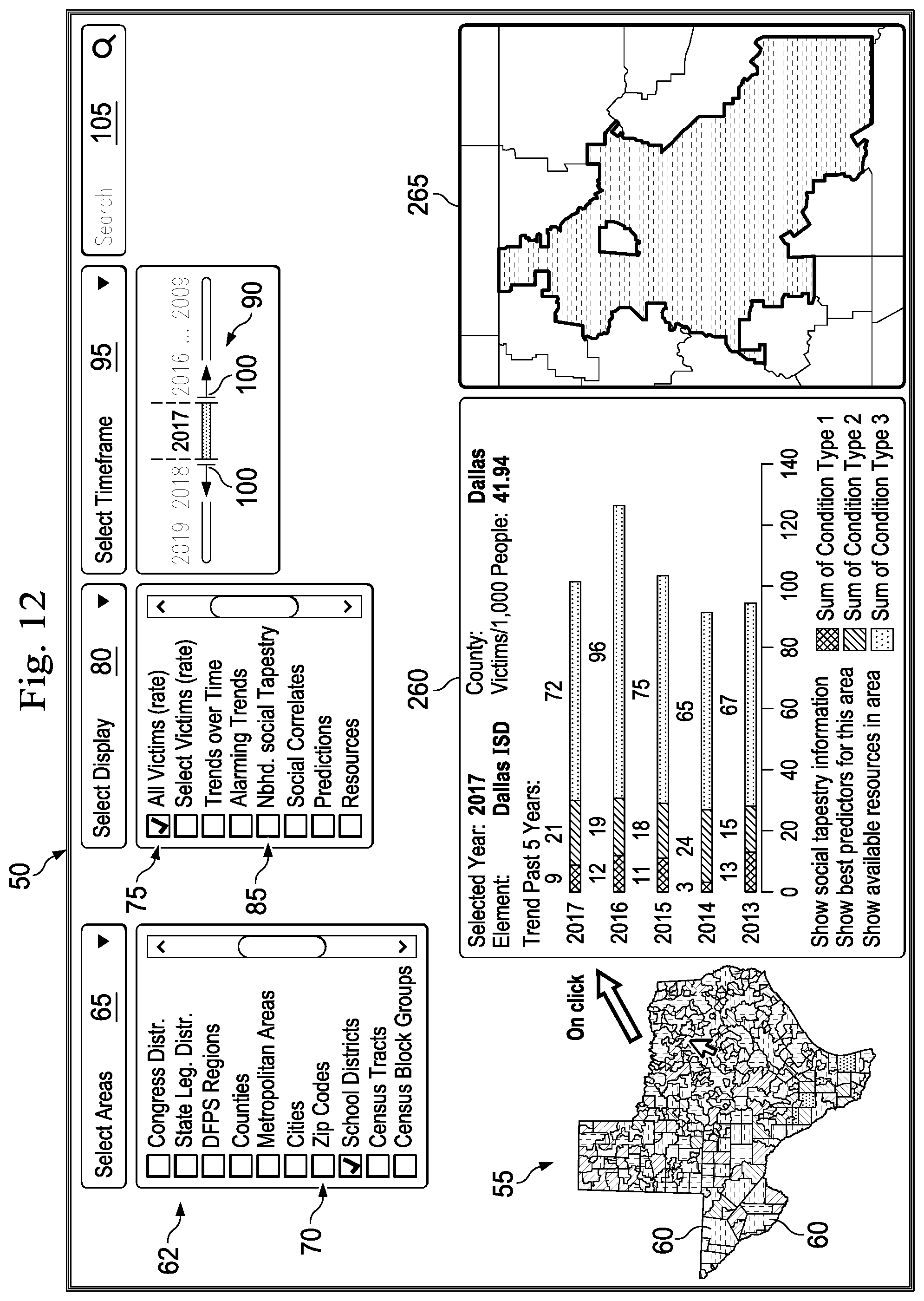 Patent US11782588 Figure 11 – Method and system for displaying a resource layer and a need layer over a selected geographical area