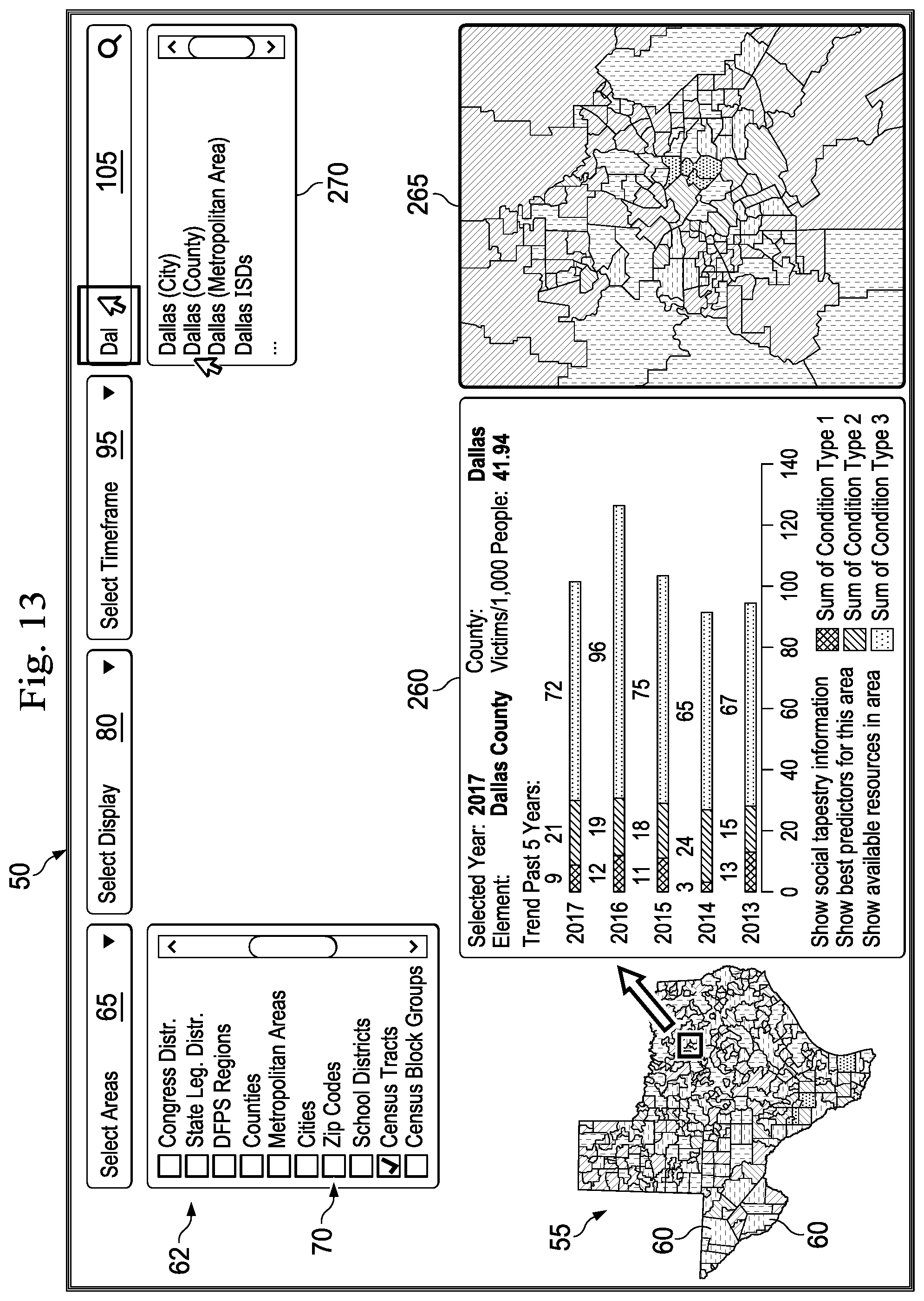 Patent US11782588 Figure 12 – Method and system for displaying a resource layer and a need layer over a selected geographical area