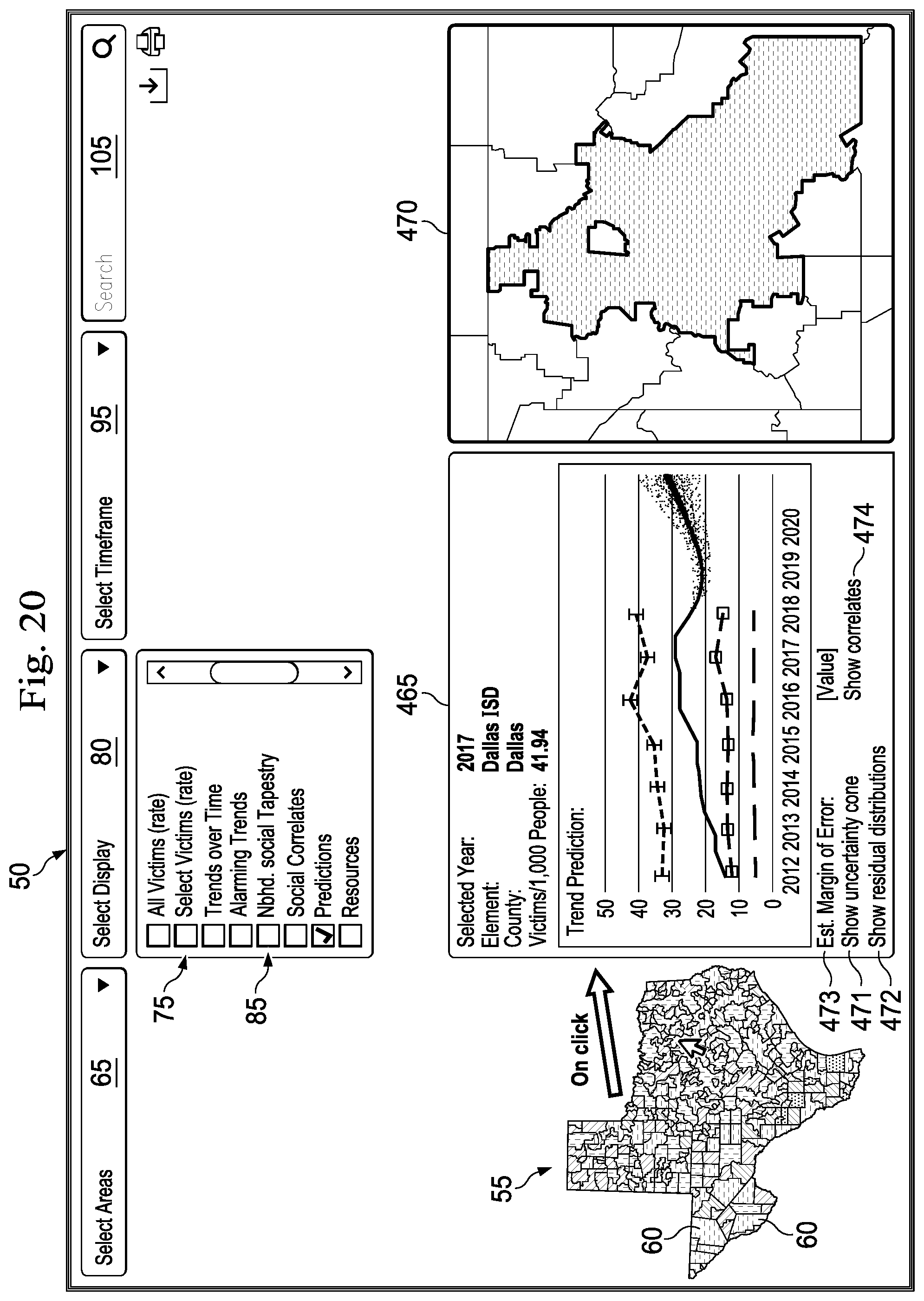 Patent US11782588 Figure 19 – Method and system for displaying a resource layer and a need layer over a selected geographical area