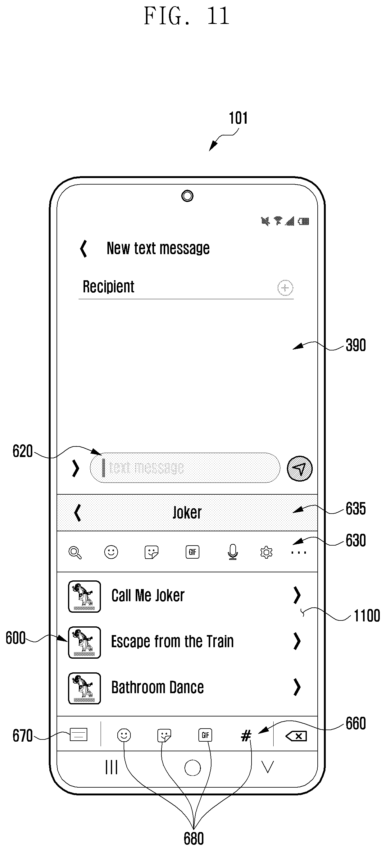 Patent US11782596 Figure 11 – Apparatus and method for providing content search using keypad in electronic device