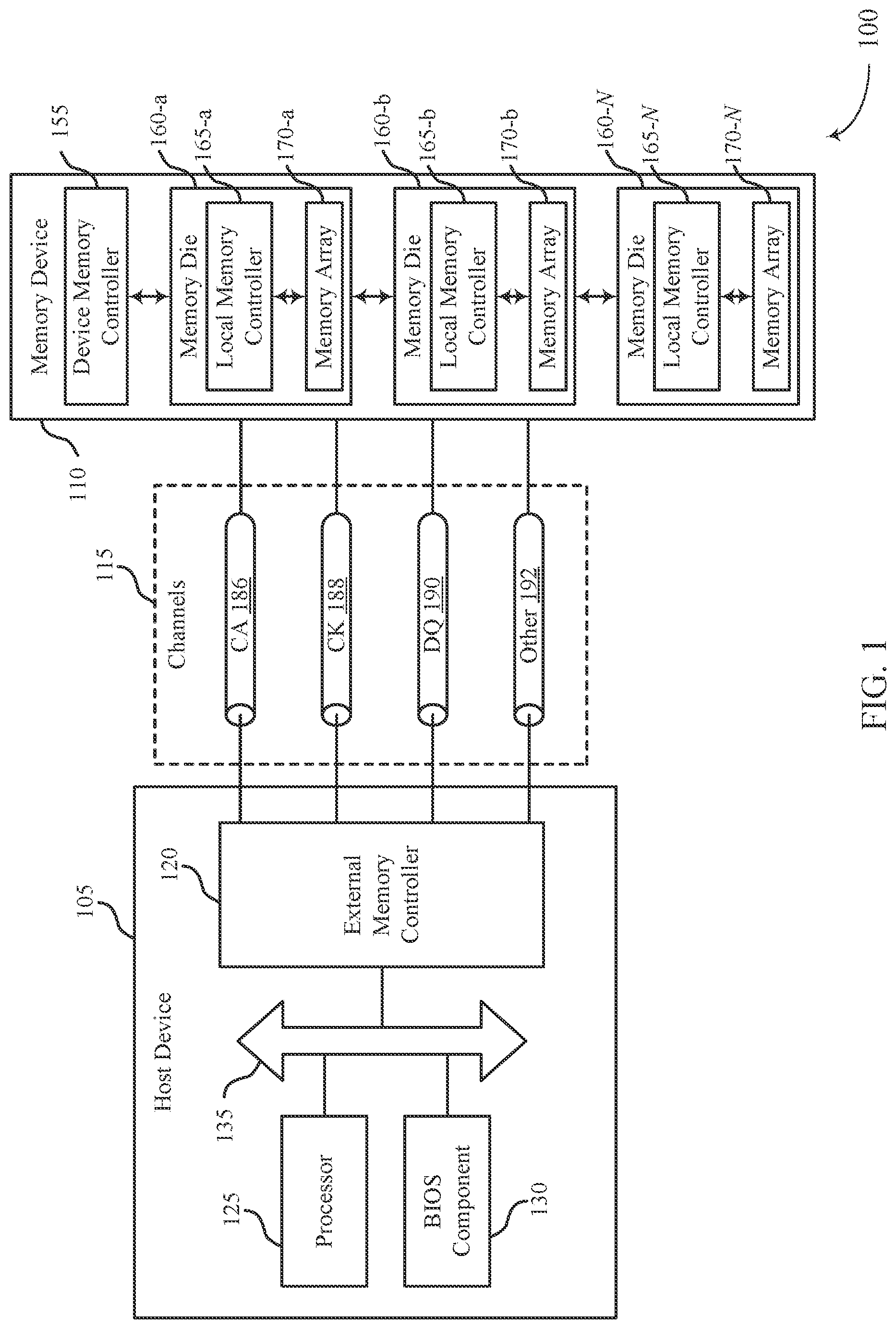 Patent US11782608 Figure 1 – Error information signaling for memory