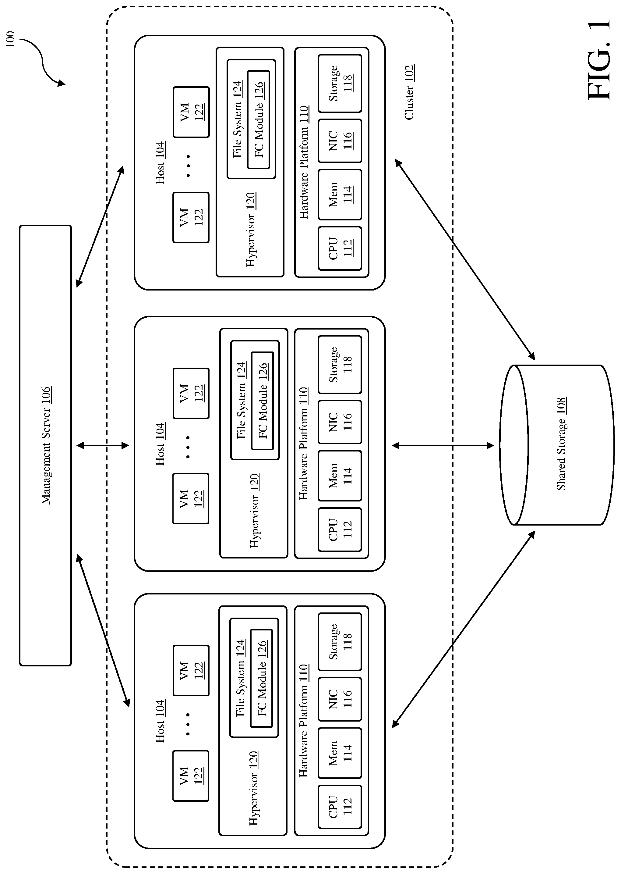 Patent US11782619 Figure 1 – In-place conversion of virtual disk formats with VM powered on