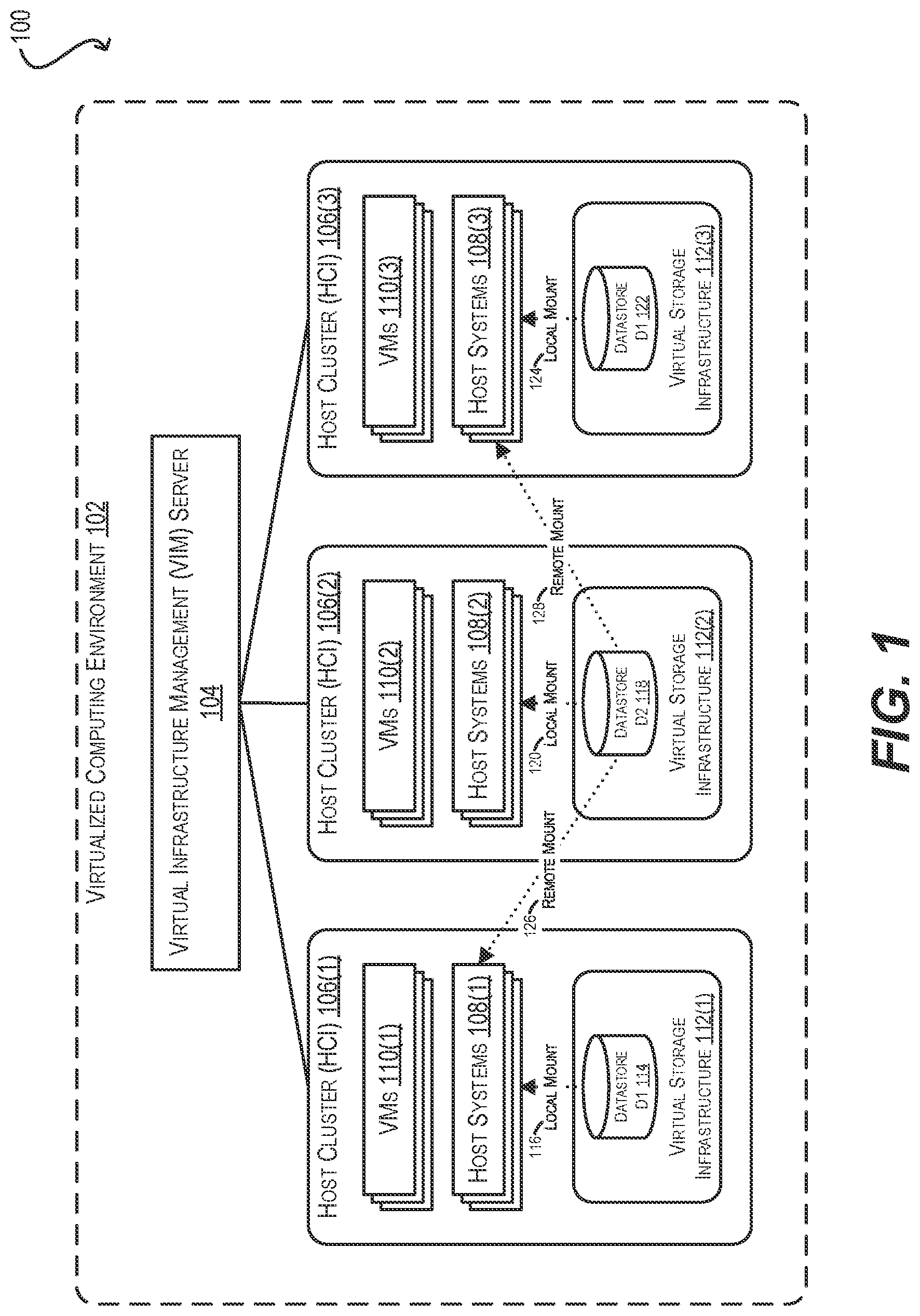 Patent US11782639 Figure 1 – Automated datastore unavailability handling