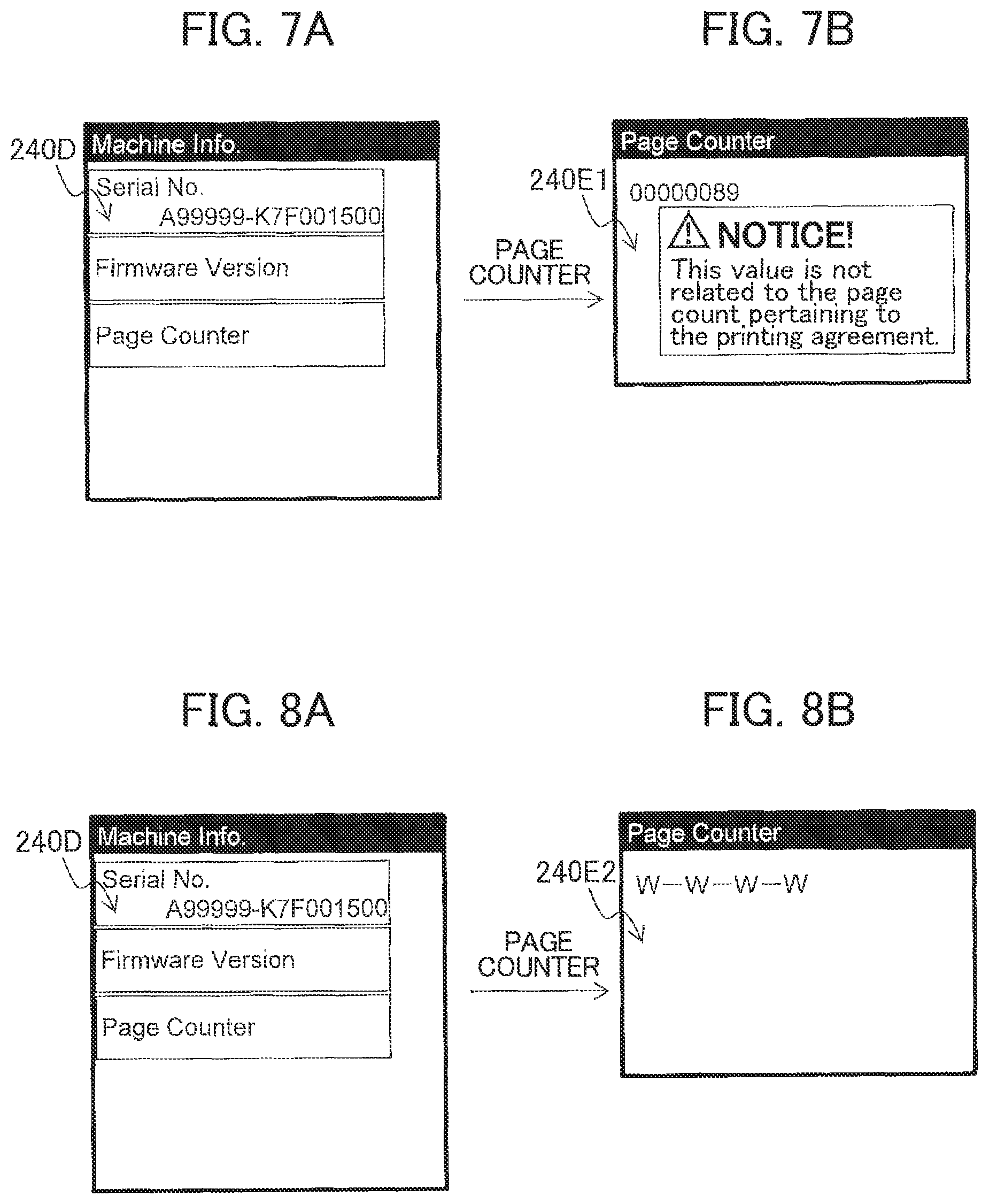 Patent US11782650 Figure 7 – Printing device modifying display mode for cumulative value of printing count