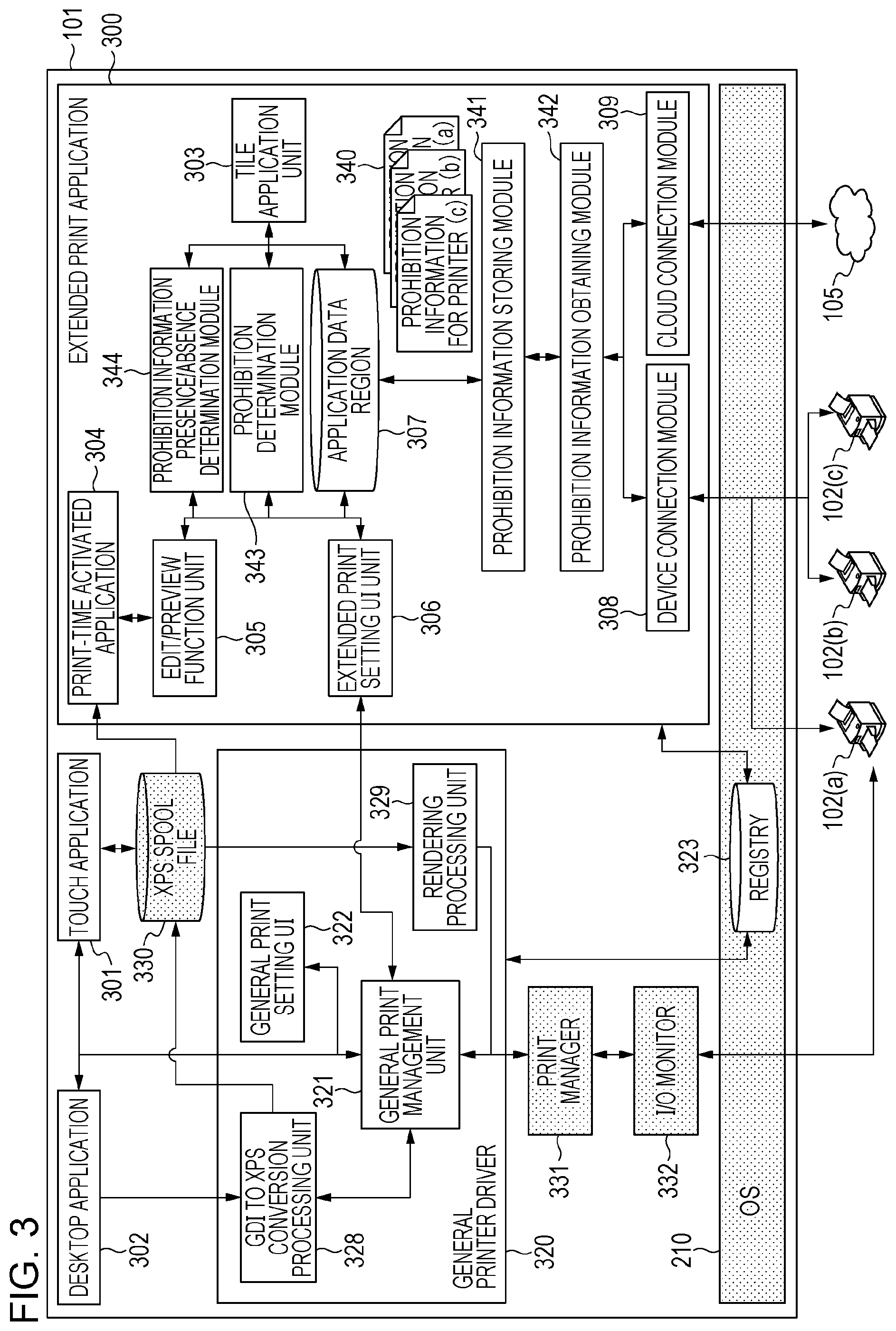 Patent US11782656 Figure 3 – Information processing apparatus processing print setting, control method, and control program