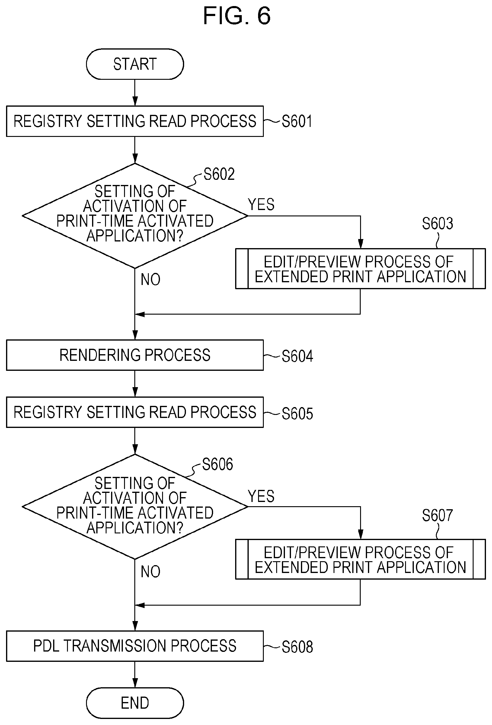 Patent US11782656 Figure 6 – Information processing apparatus processing print setting, control method, and control program