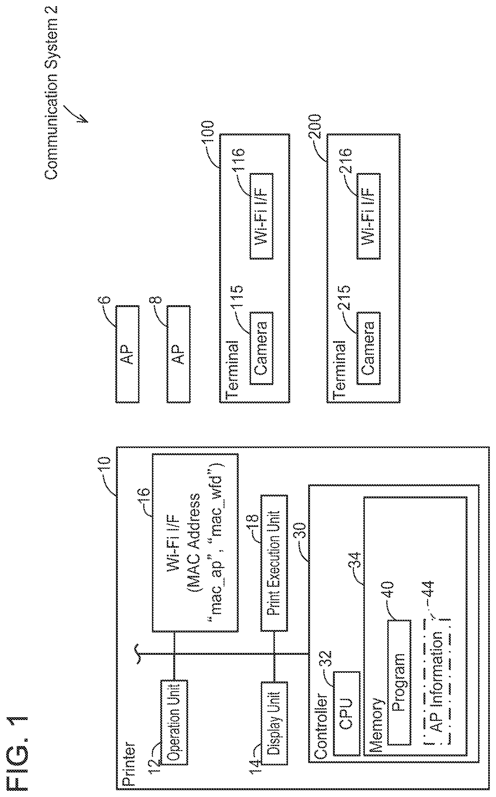 Patent US11782657 Figure 1 – First communication device and non-transitory computer-readable medium storing computer-readable instructions for first communication device