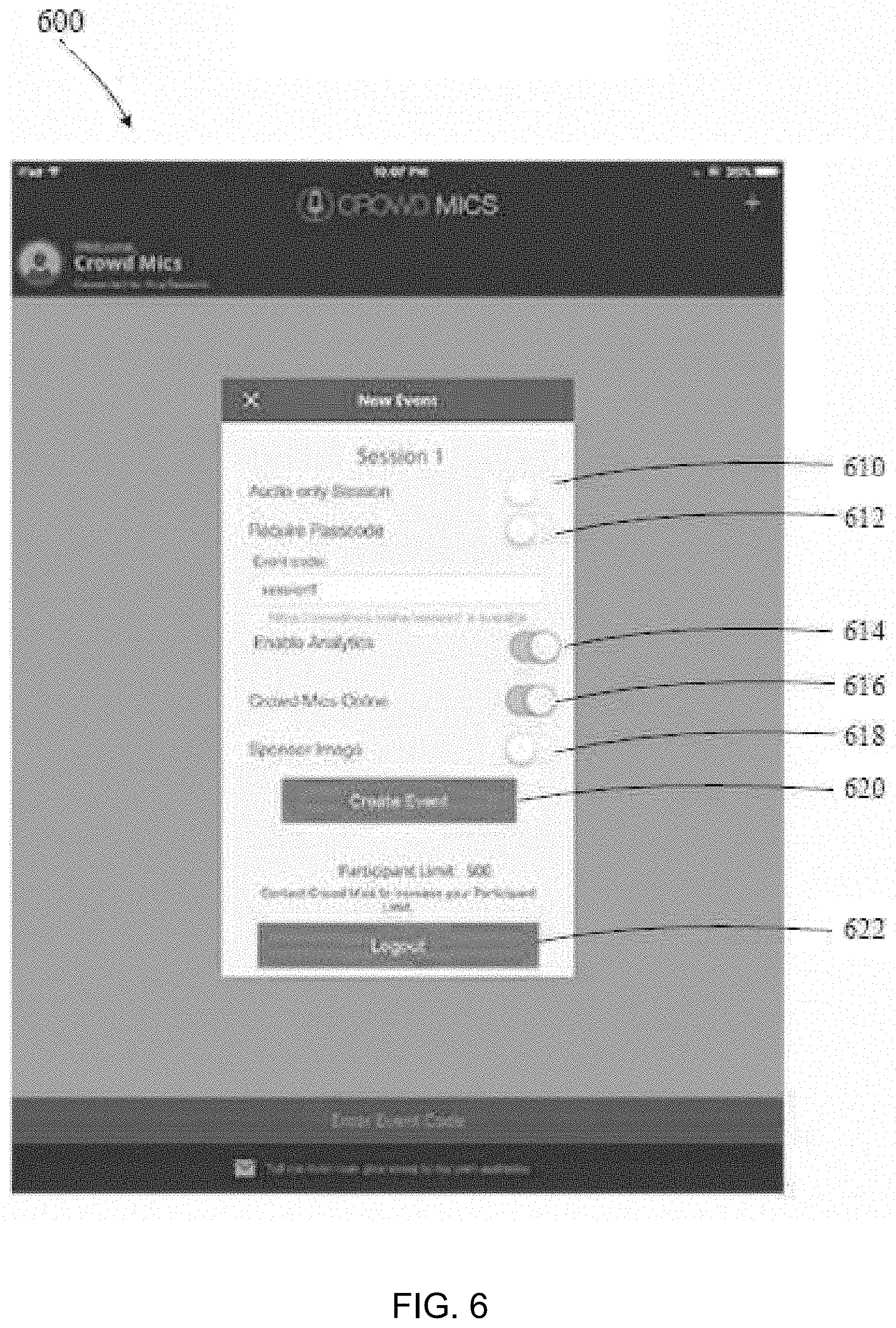 Patent US11782674 Figure 6 – Centrally controlling communication at a venue