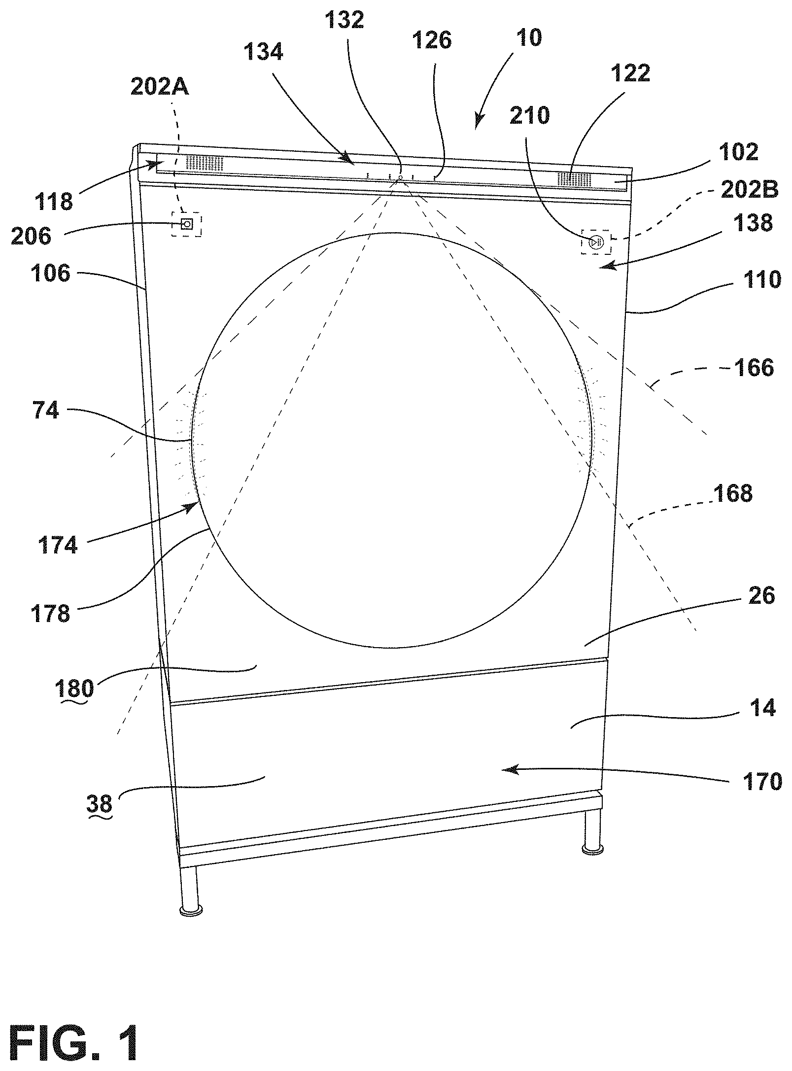 Patent US11782677 Figure 1 – User-interface system for a laundry appliance