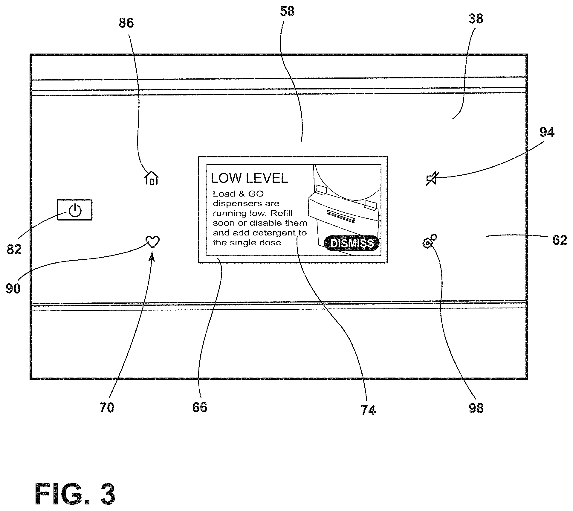 Patent US11782677 Figure 3 – User-interface system for a laundry appliance