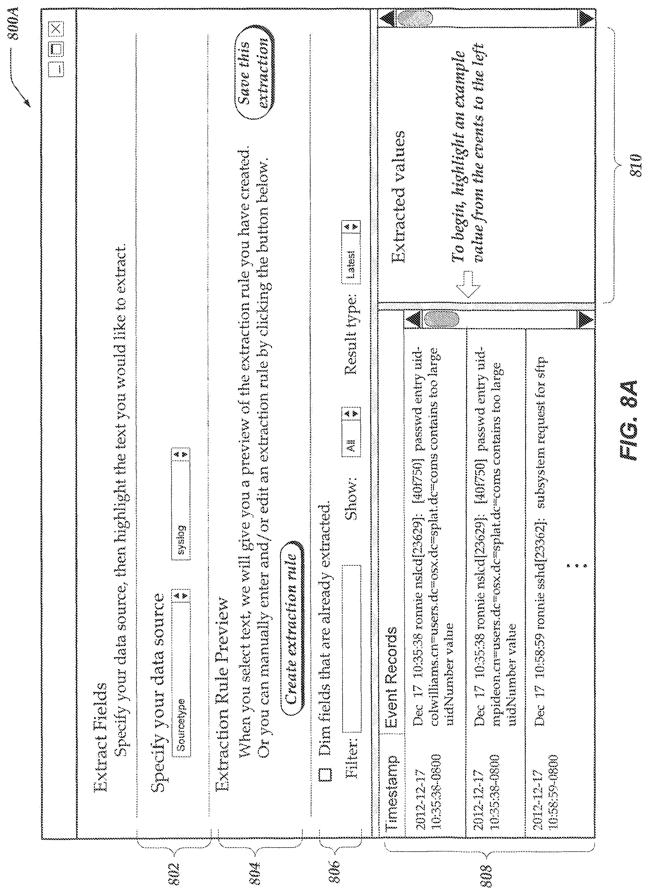 Patent US11782678 Figure 9 – Graphical user interface for extraction rules