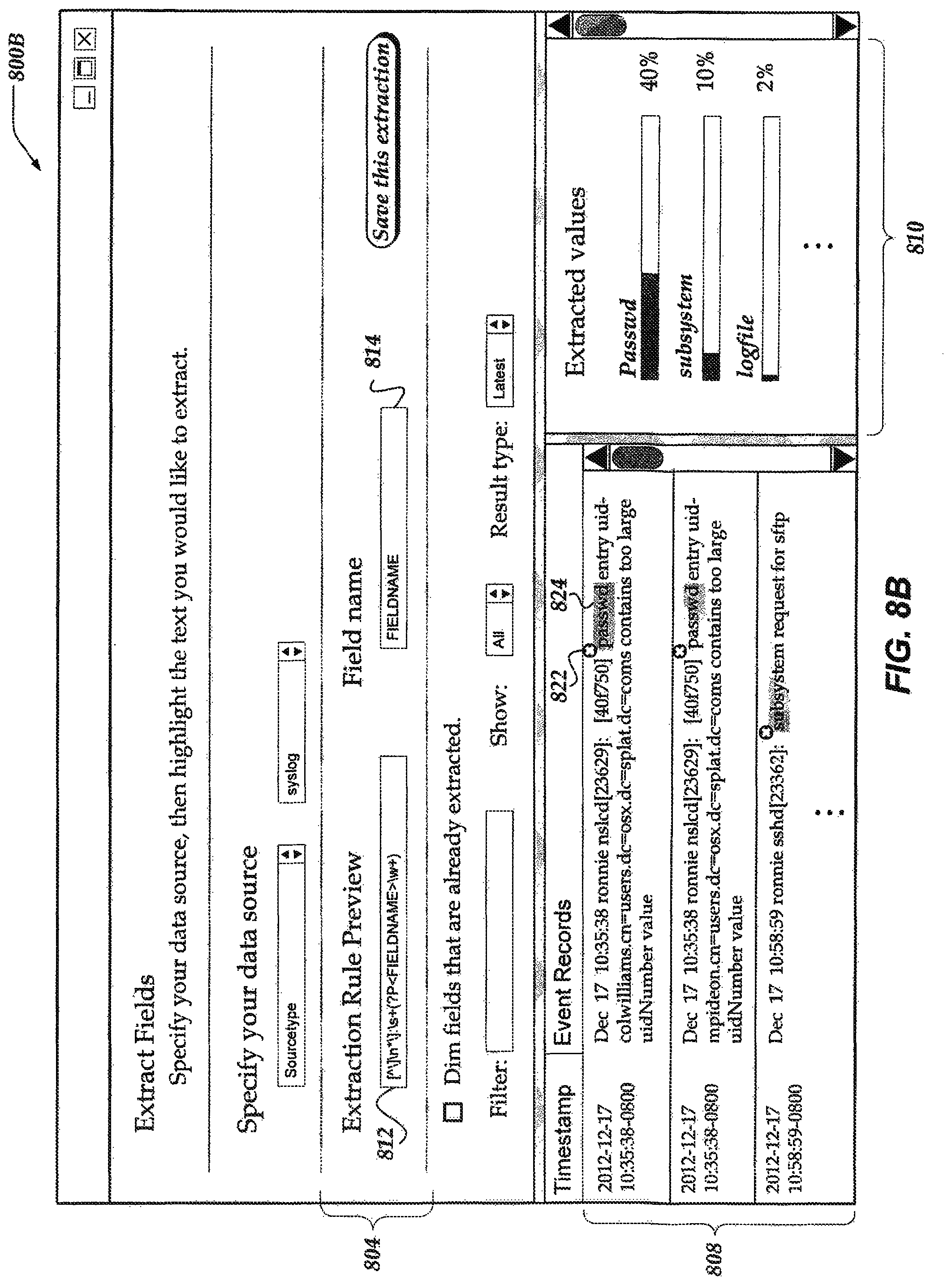 Patent US11782678 Figure 10 – Graphical user interface for extraction rules