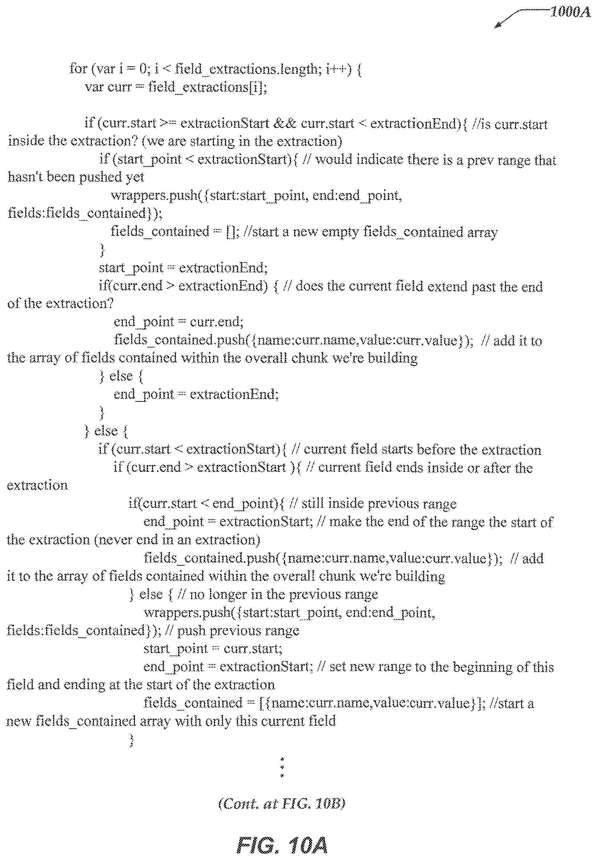 Patent US11782678 Figure 13 – Graphical user interface for extraction rules