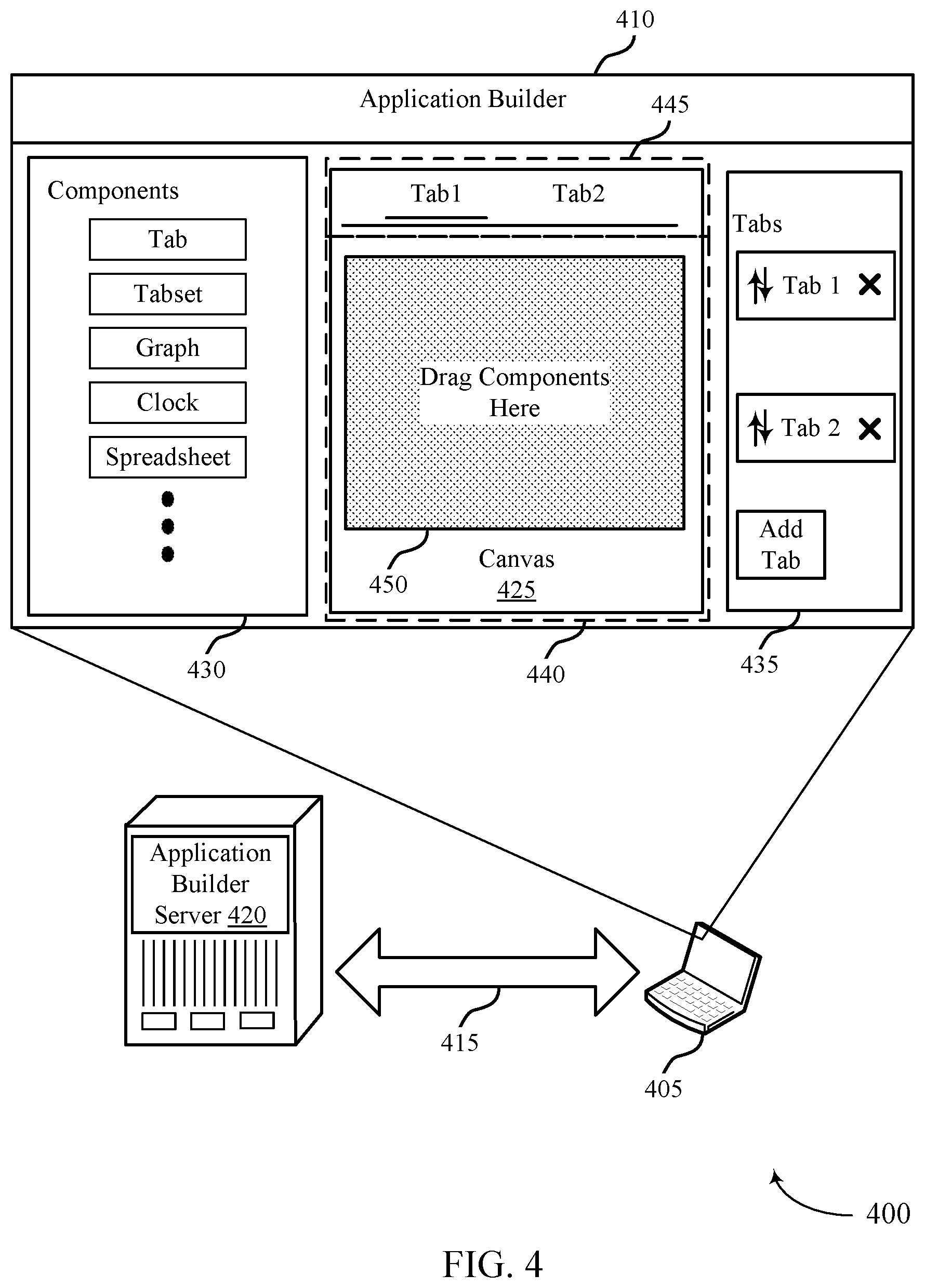 Patent US11782684 Figure 4 – Declarative container components for builders