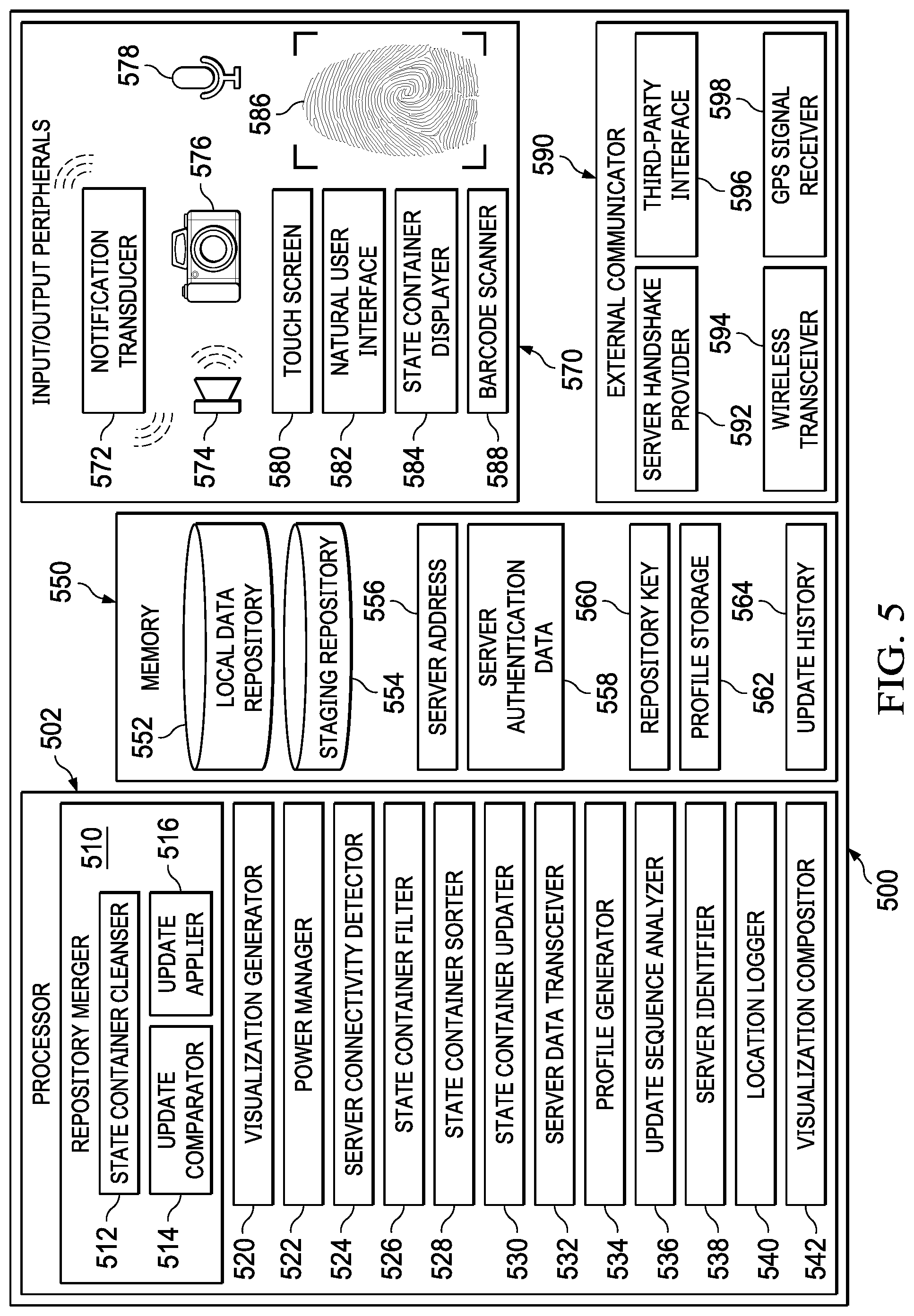 Patent US11782698 Figure 4 – State container synchronization system and method