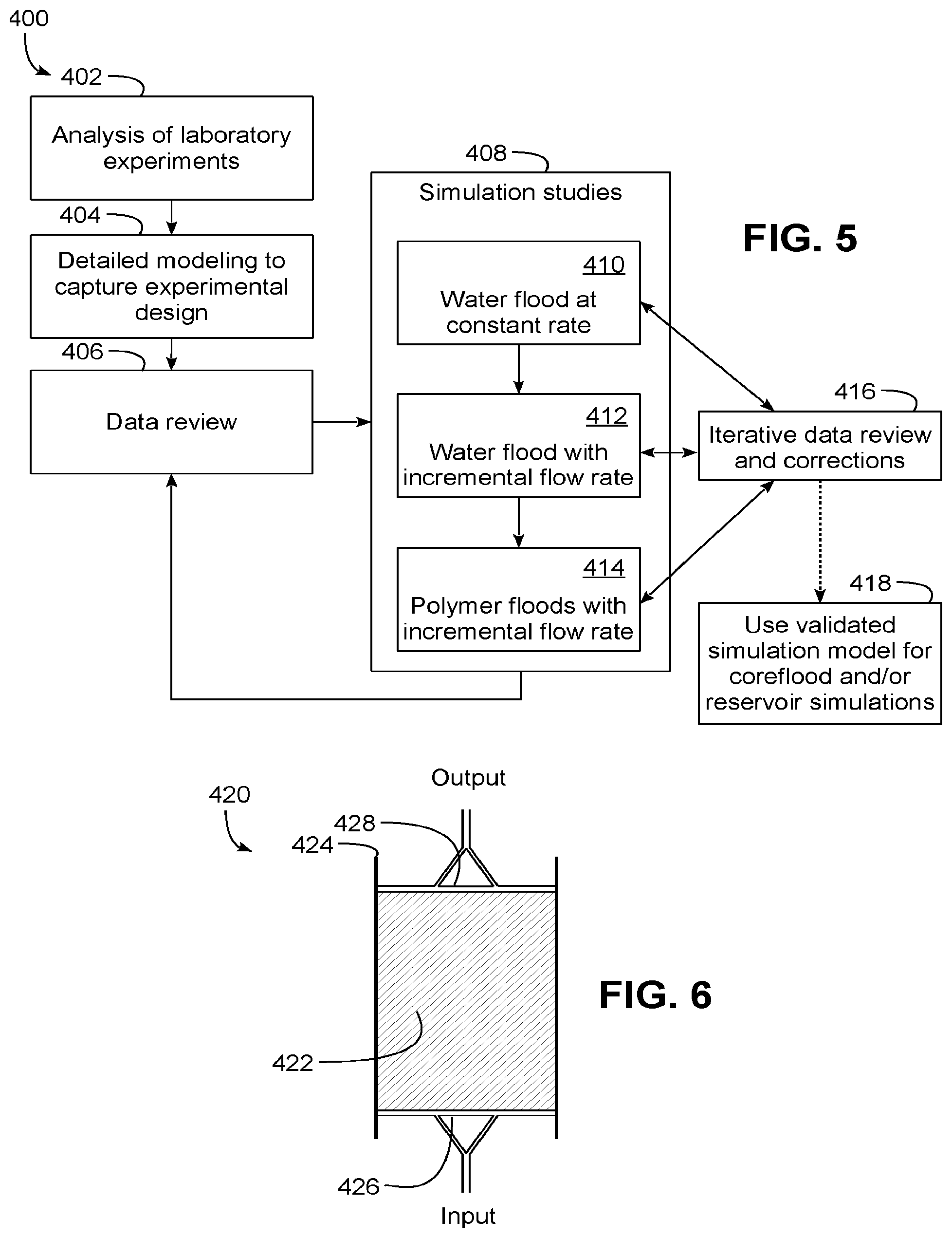 Patent US11782741 Figure 5 – Modeling of fluid introduction and/or fluid extraction elements in simulation of coreflood experiment