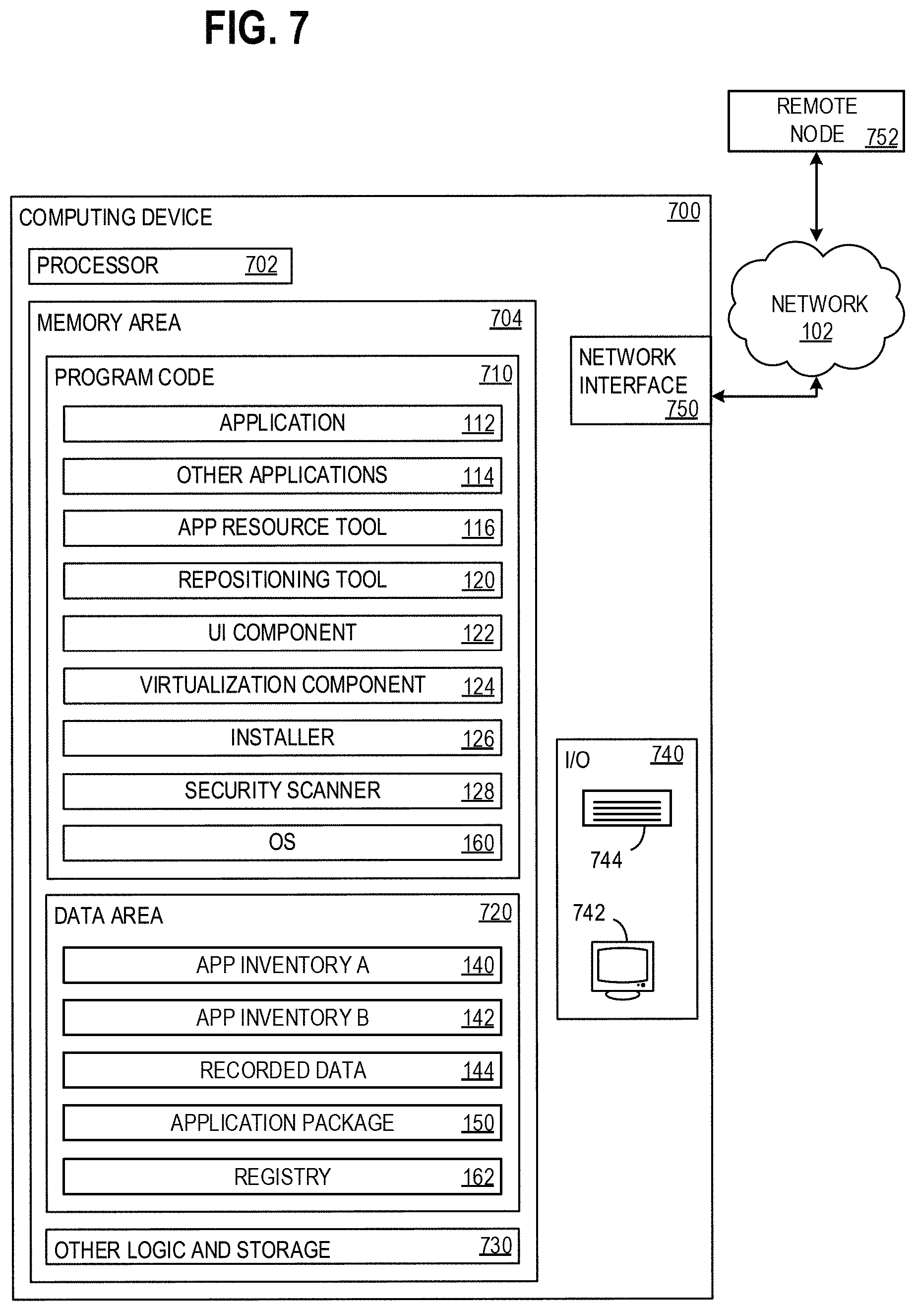 Patent US11782754 Figure 8 – Repositioning applications from physical devices to the cloud