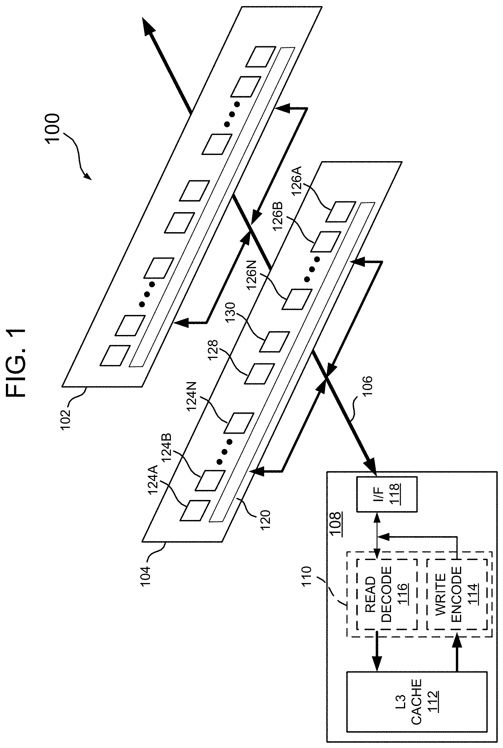 Patent US11782807 Figure 1 – Memory module with dedicated repair devices