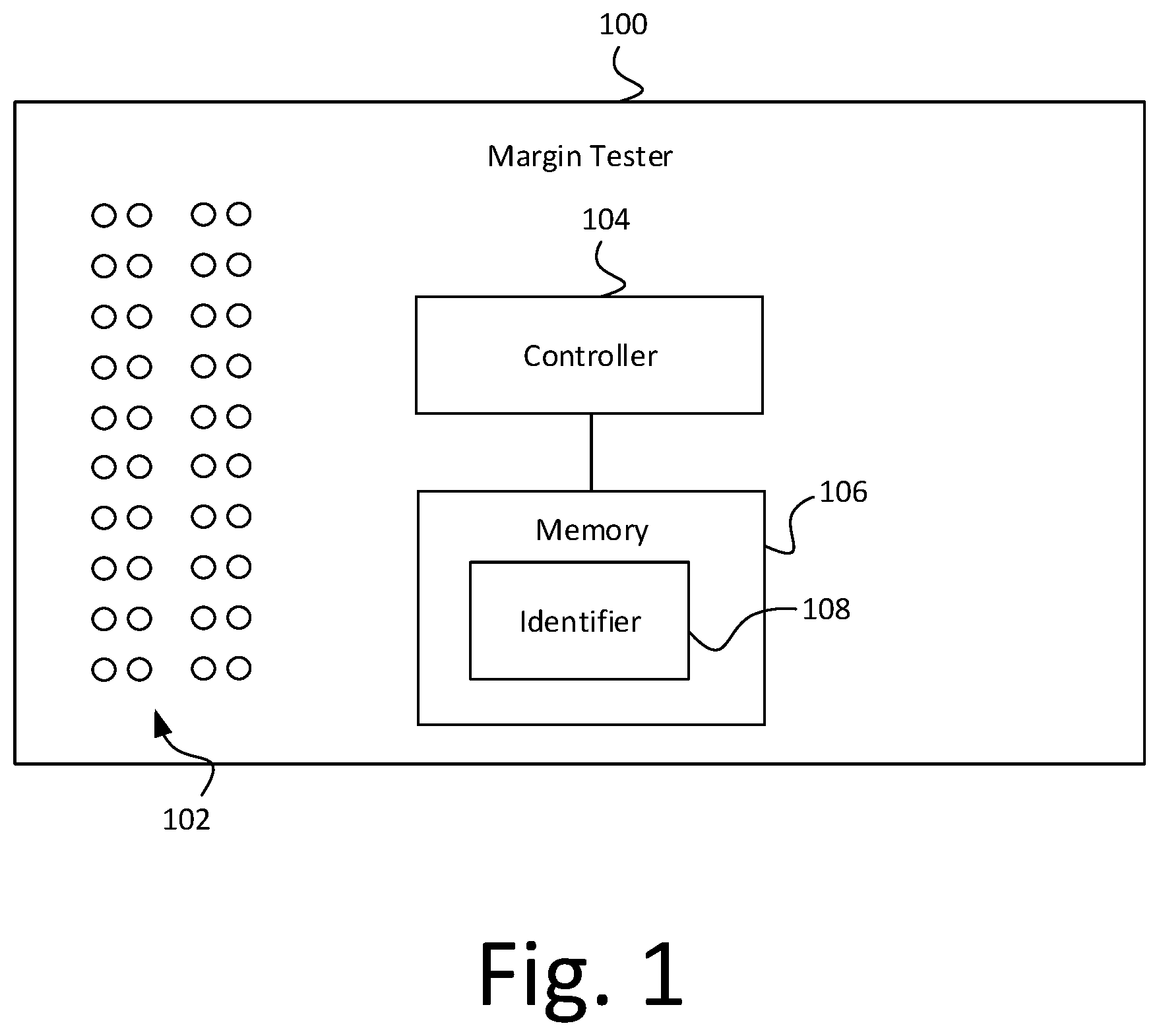 Patent US11782809 Figure 1 – Test and measurement system for analyzing devices under test