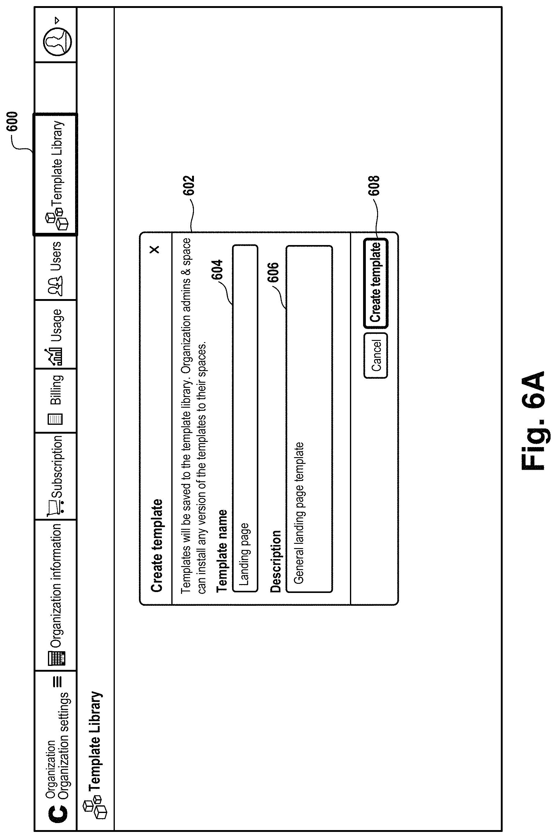 Patent US11782822 Figure 8 – Templates for content spaces in a content management system