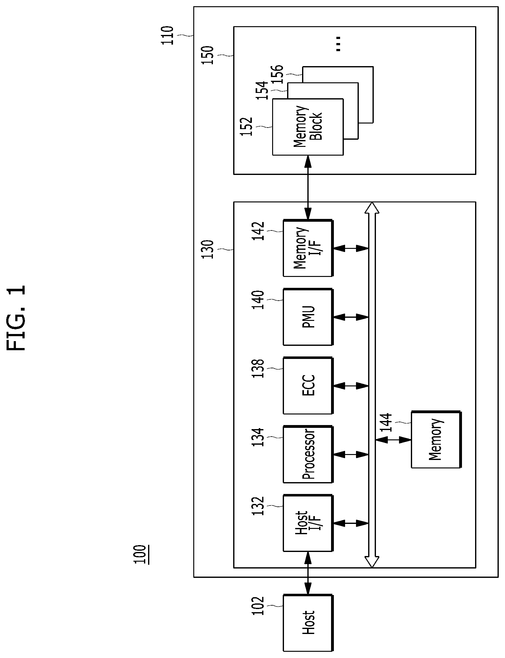 Patent US11782840 — Memory system, operation method thereof, and database system including the memory system — Figure 1