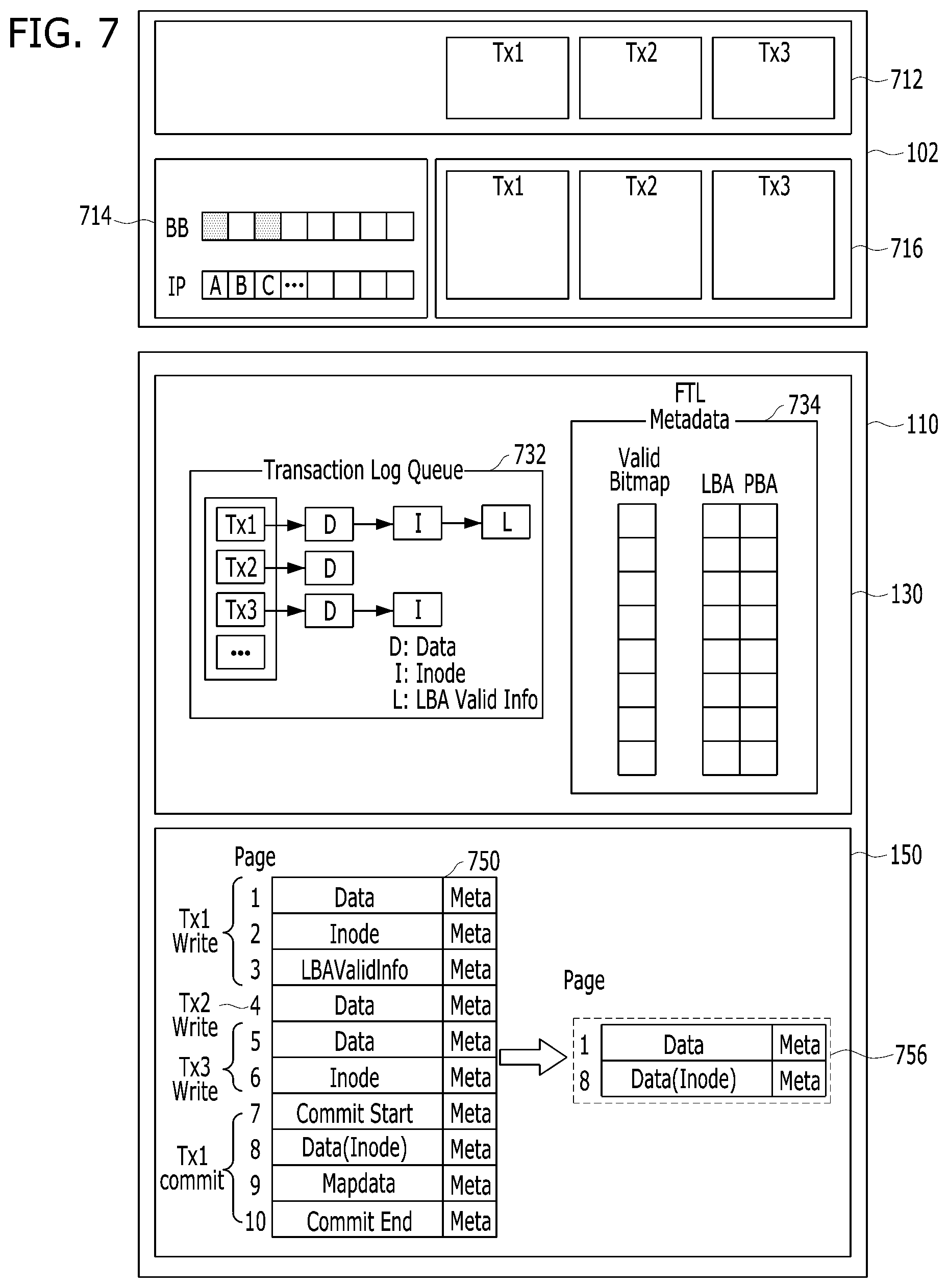Patent US11782840 Figure 7 – Memory system, operation method thereof, and database system including the memory system