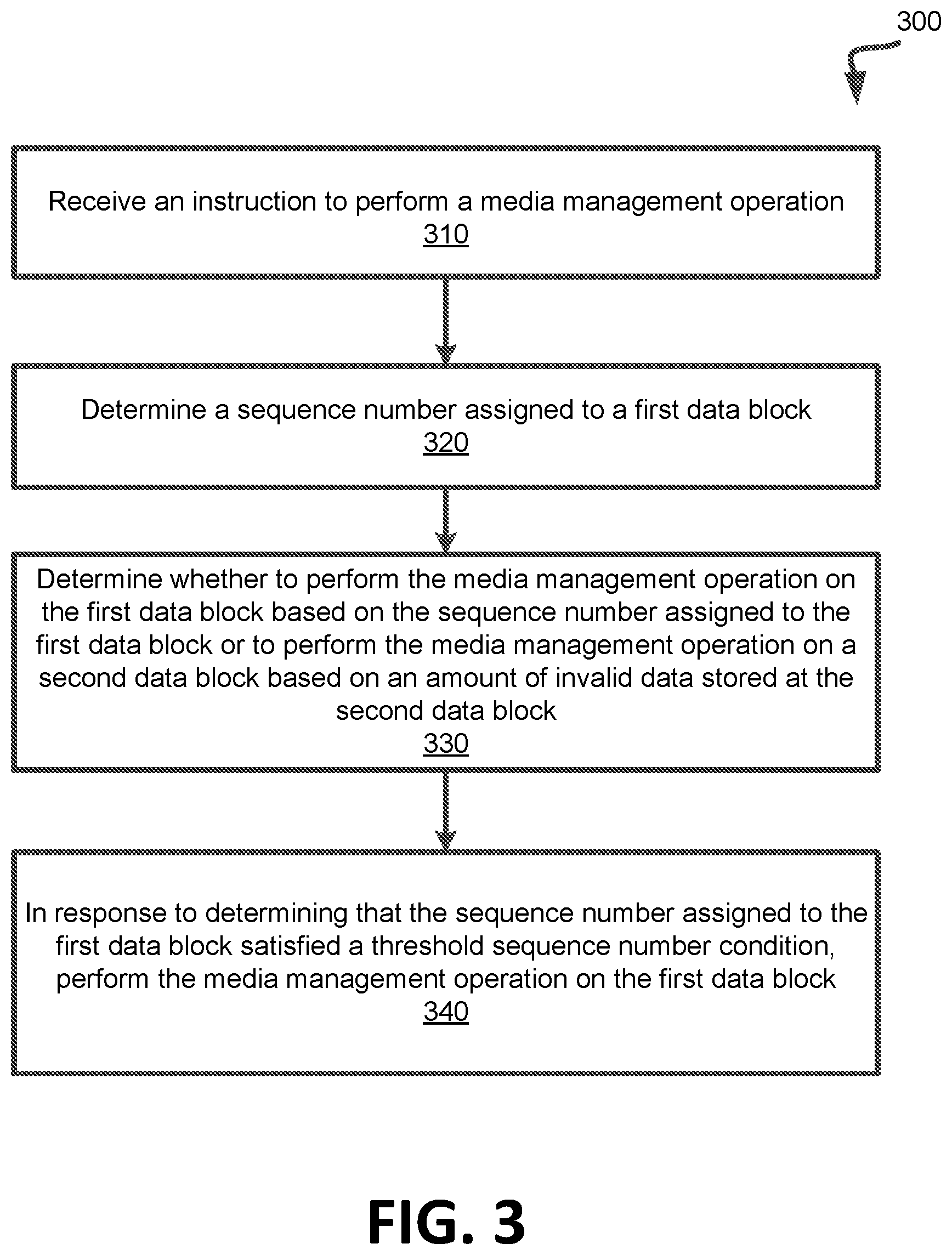 Patent US11782847 Figure 3 – Performing a media management operation based on a sequence identifier for a block