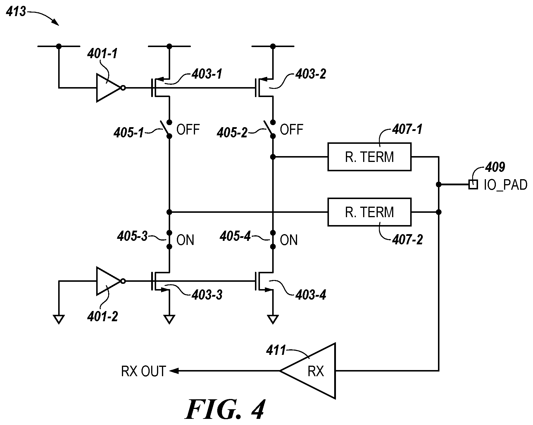 Patent US11782855 Figure 3 – Configurable termination circuitry