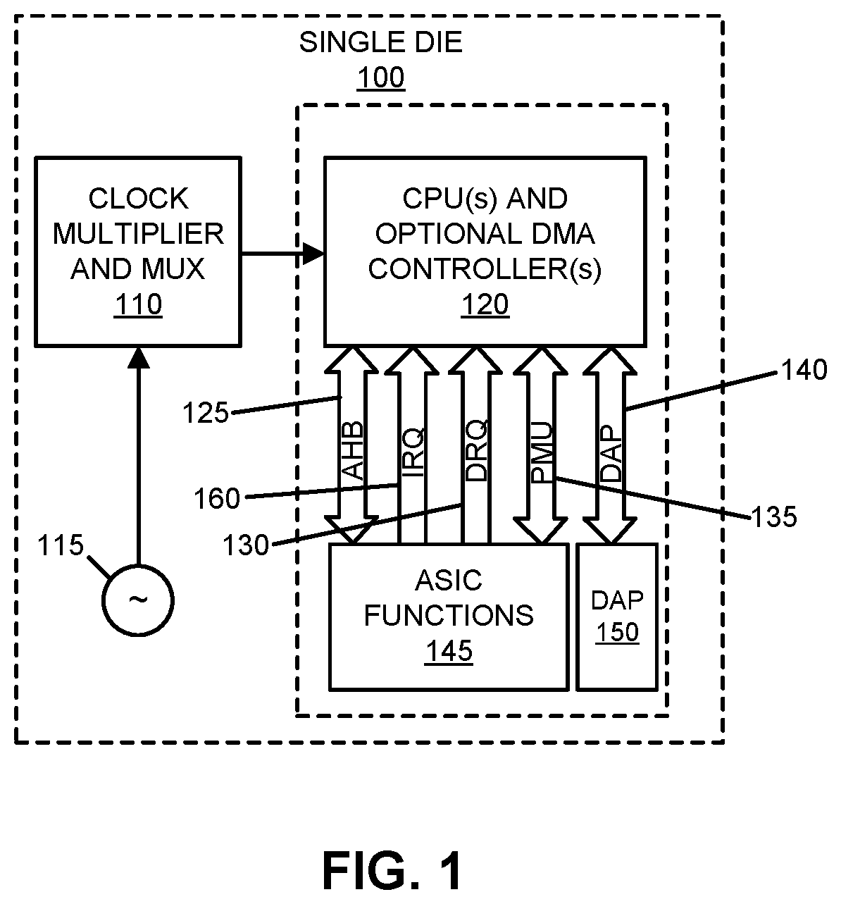 Patent US11782858 Figure 1 – Seamlessly integrated microcontroller chip