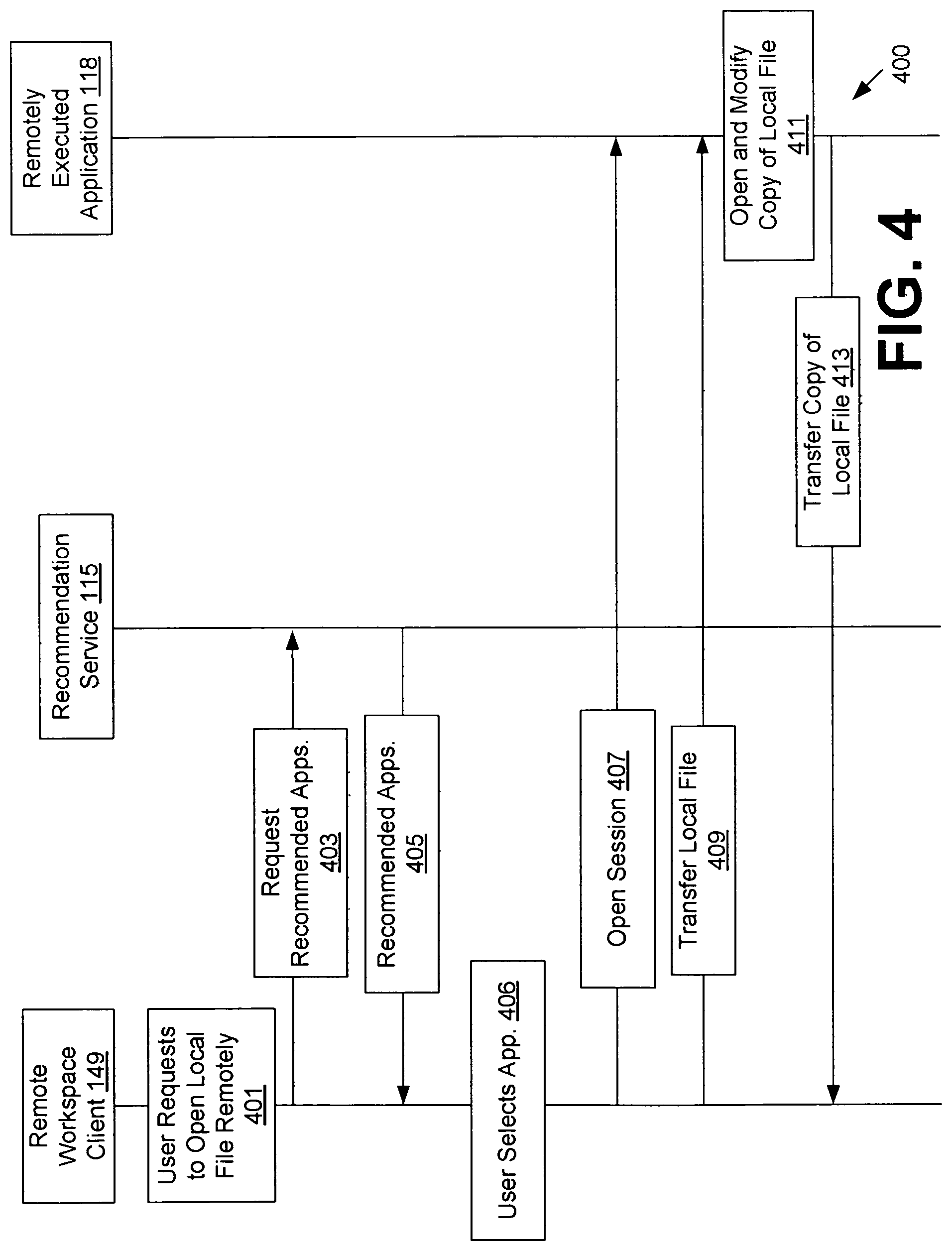 Patent US11782881 Figure 4 – Recommending remotely executed applications for opening files
