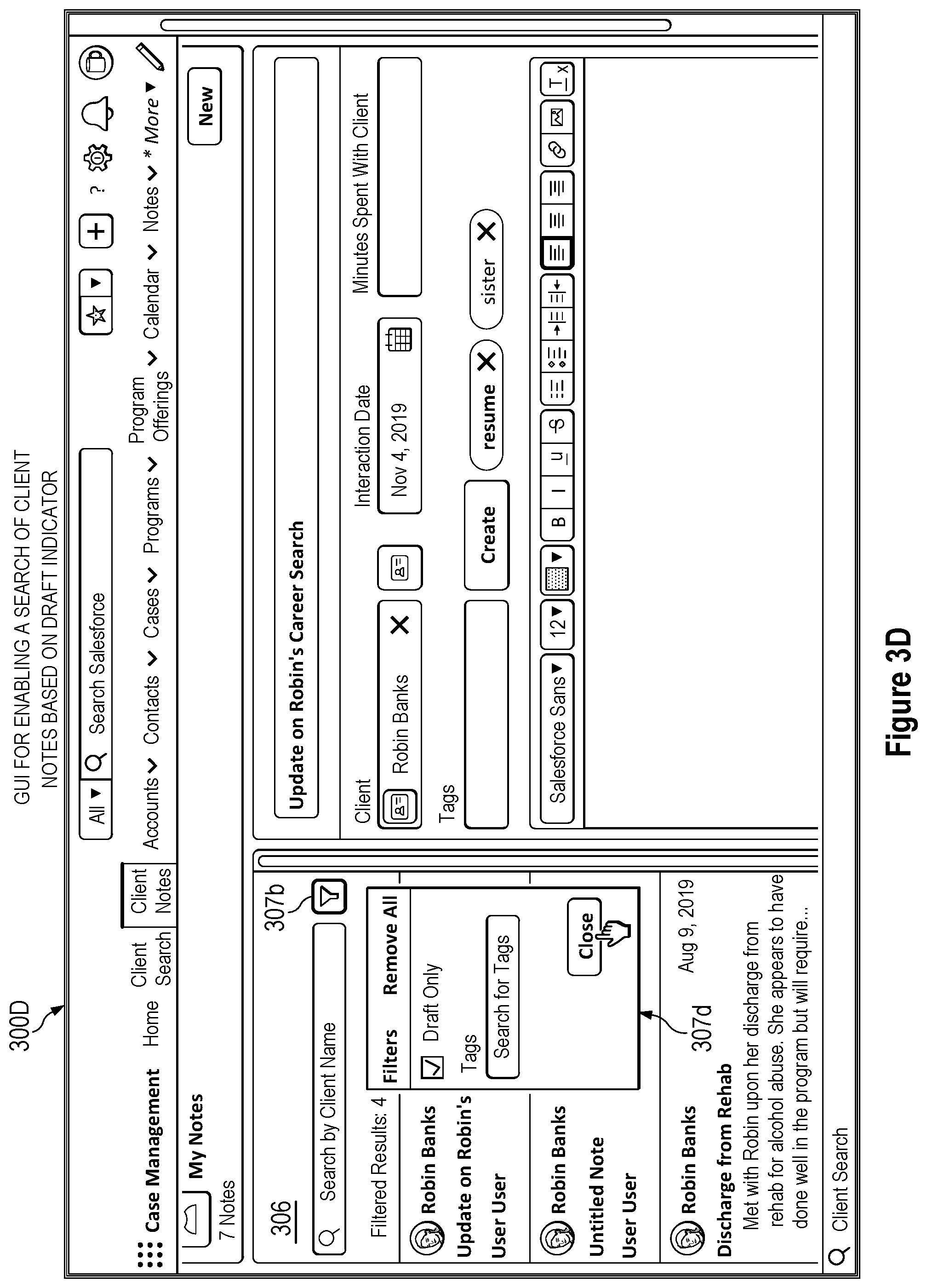 Patent US11782943 Figure 8 – Method and system for case management
