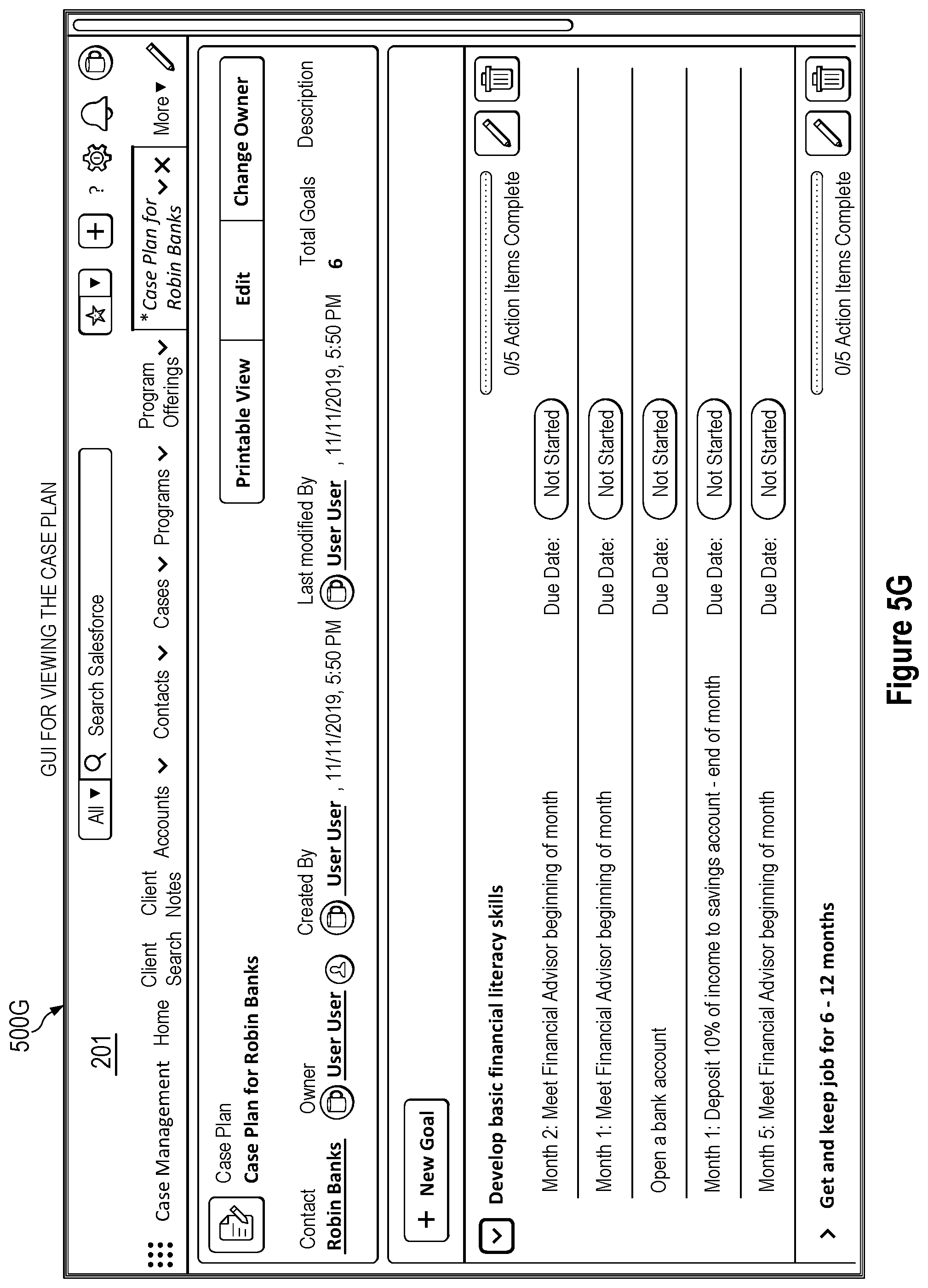 Patent US11782943 Figure 19 – Method and system for case management