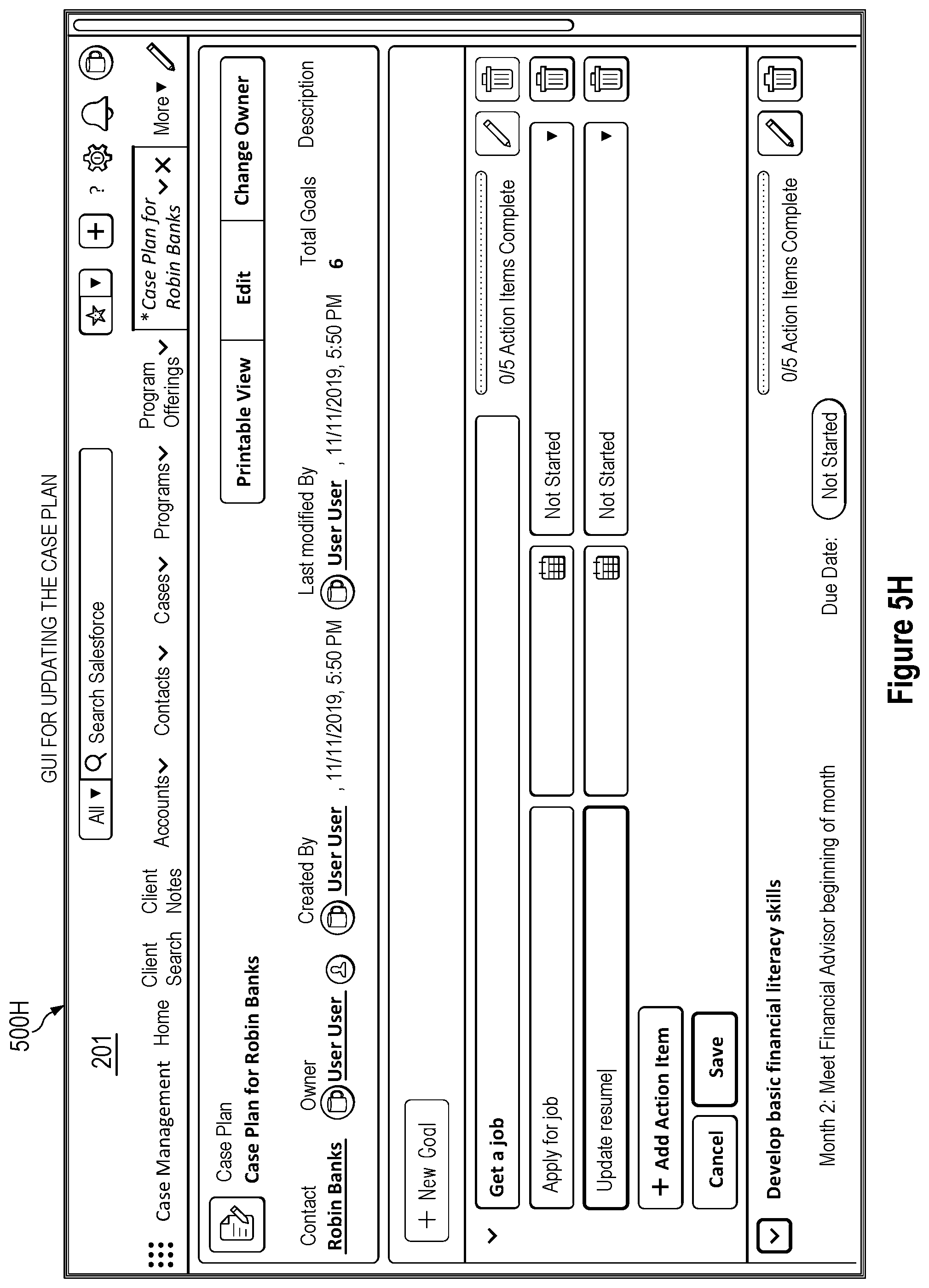 Patent US11782943 Figure 20 – Method and system for case management