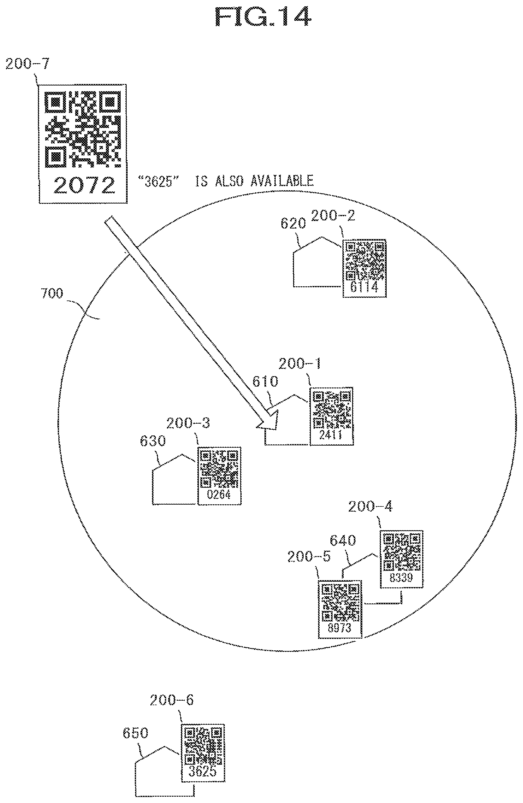 Patent US11782972 Figure 14 – Information processing system, information code generating system, information processing method, and information code generating method