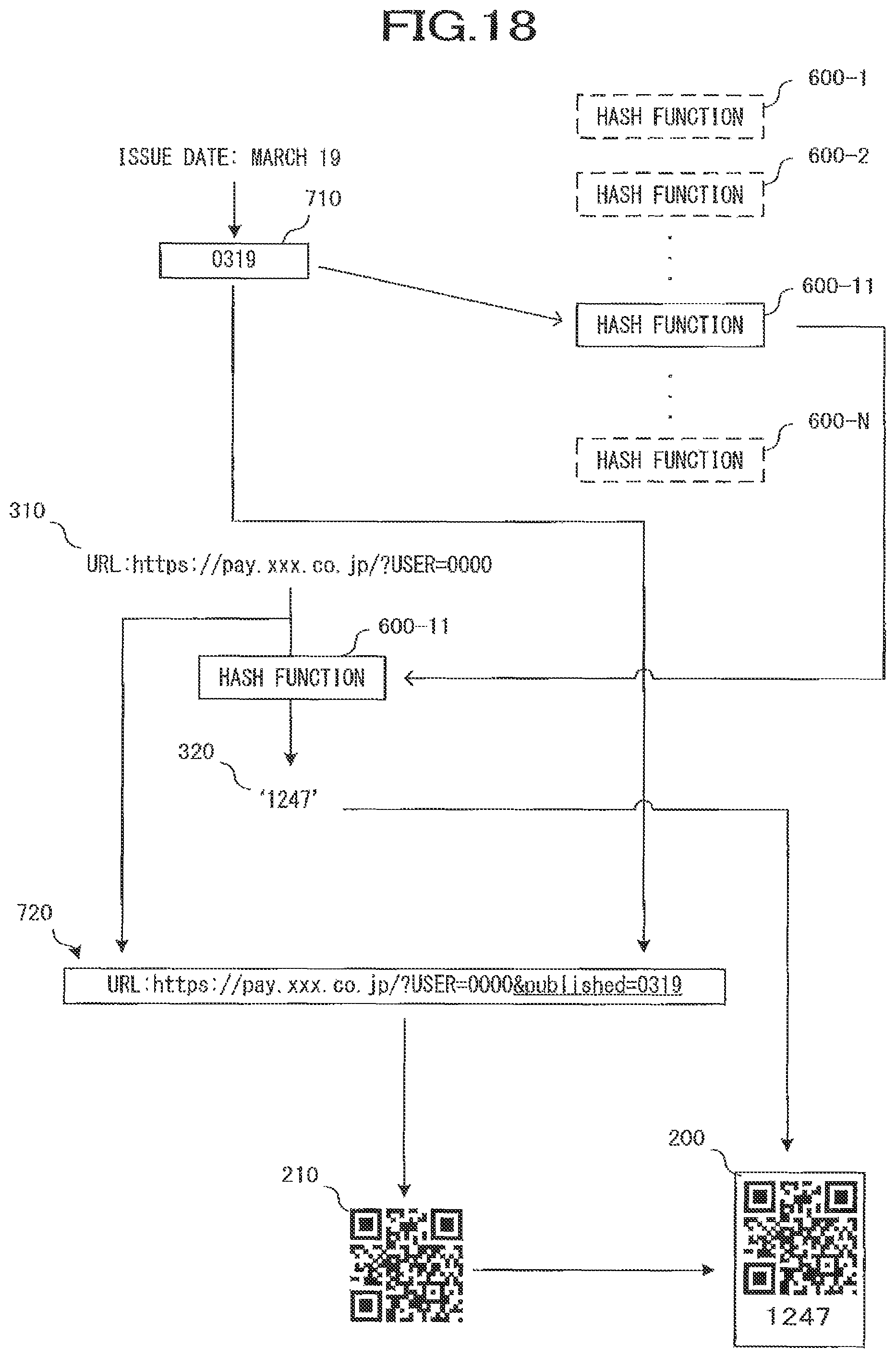 Patent US11782972 Figure 18 – Information processing system, information code generating system, information processing method, and information code generating method