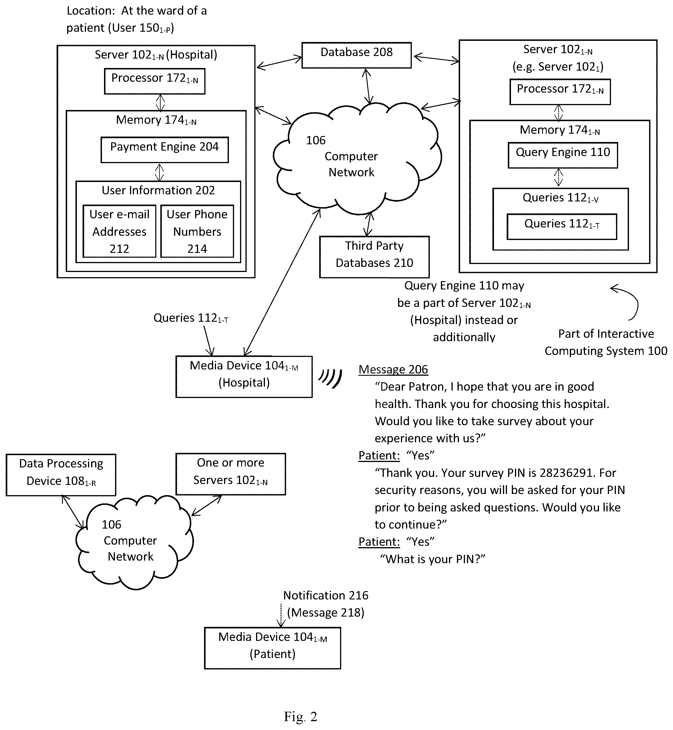 Patent US11782986 Figure 2 – Interactive query based network communication through a media device