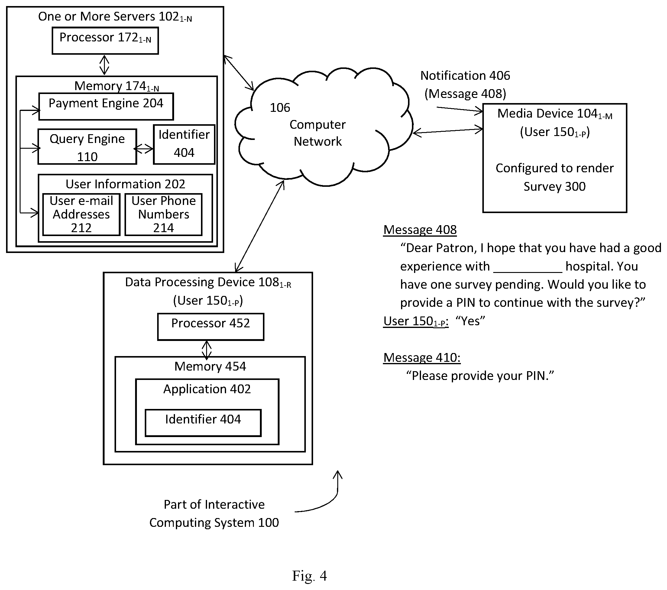 Patent US11782986 Figure 4 – Interactive query based network communication through a media device