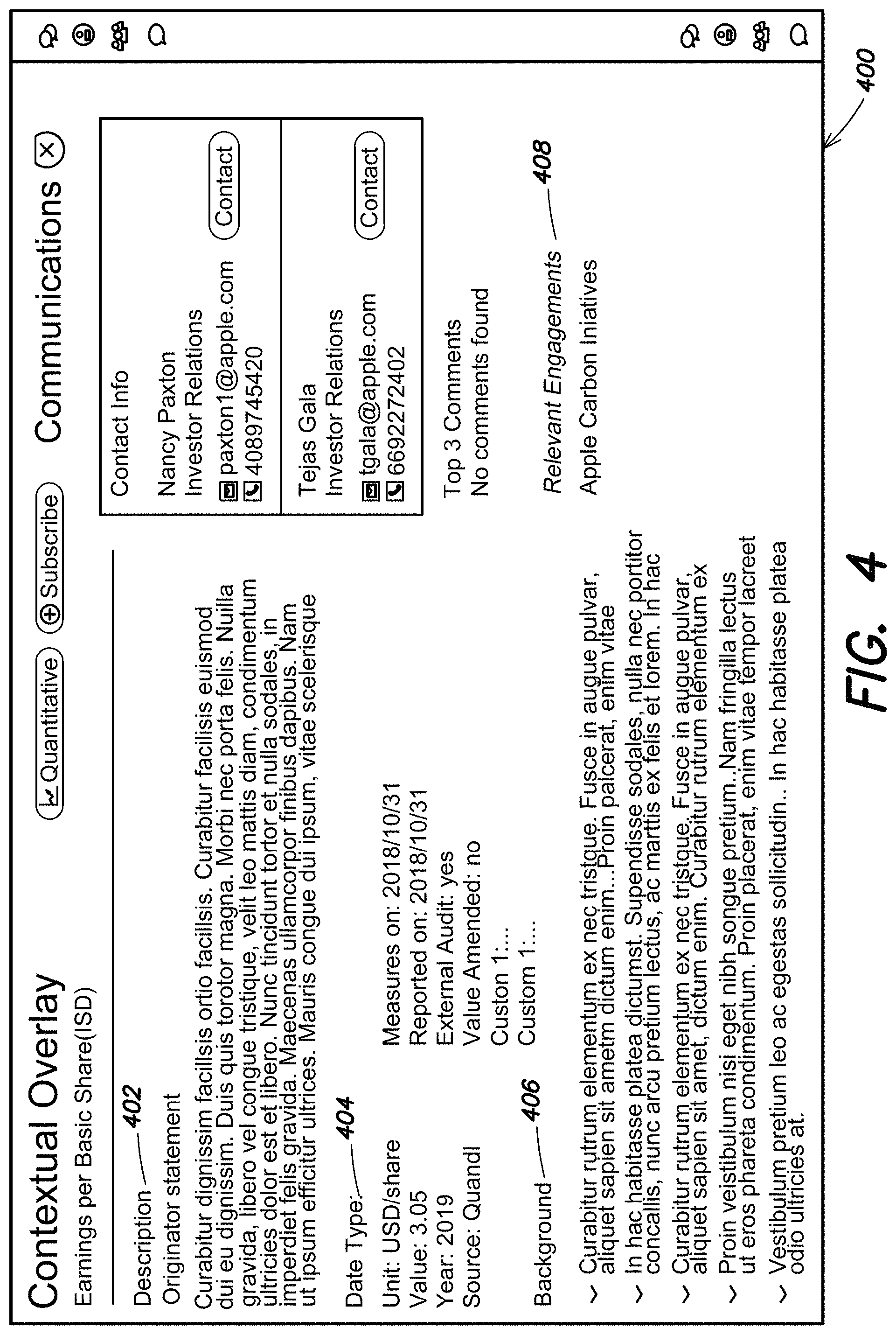 Patent US11782997 Figure 4 – Information platform systems and methods