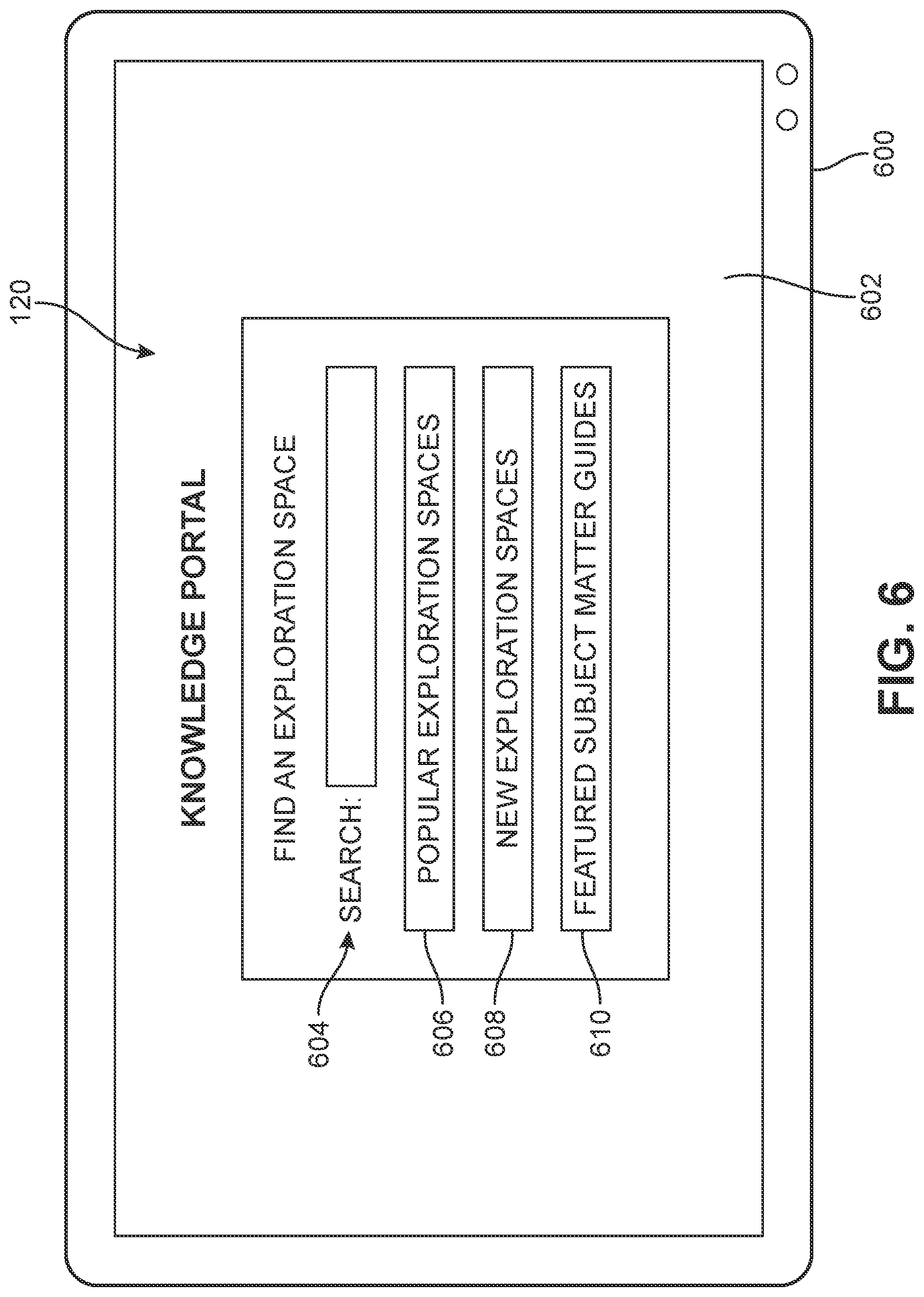 Patent US11783000 Figure 6 – Knowledge portal for exploration space with interactive avatar