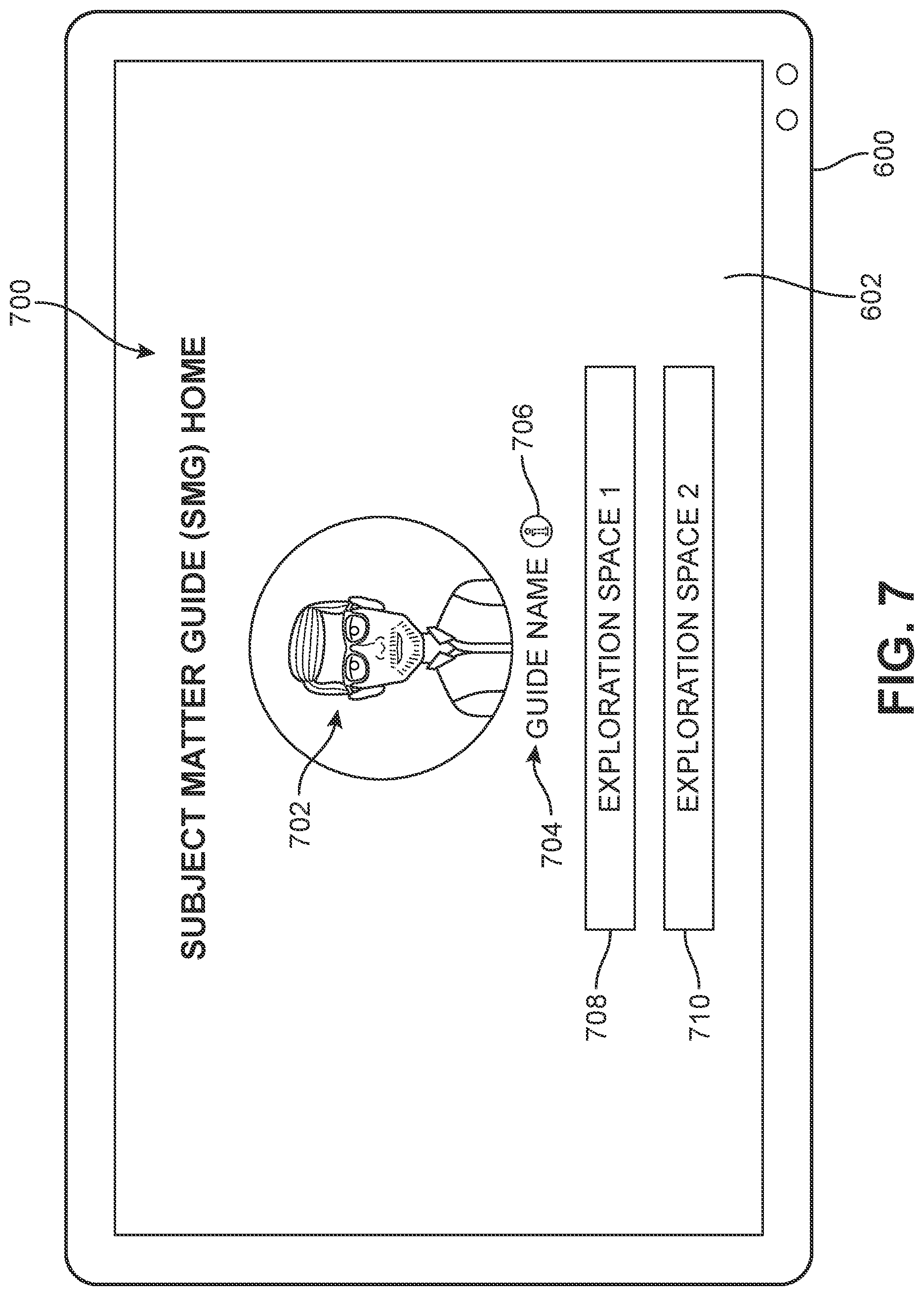 Patent US11783000 Figure 7 – Knowledge portal for exploration space with interactive avatar