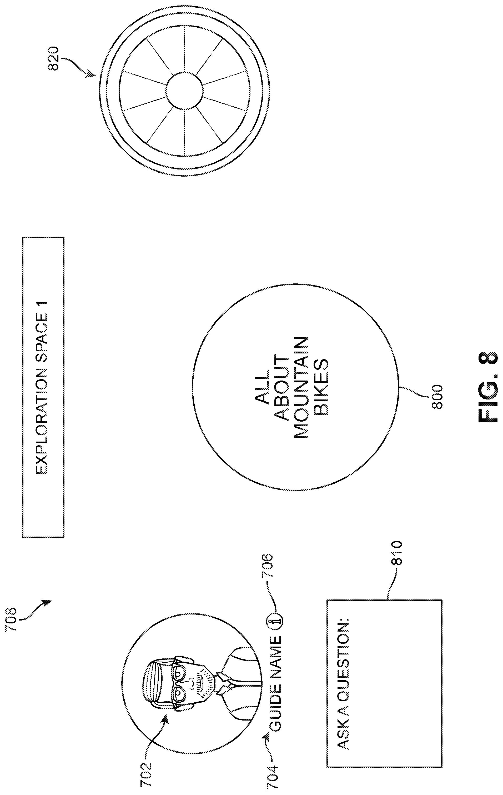 Patent US11783000 Figure 8 – Knowledge portal for exploration space with interactive avatar