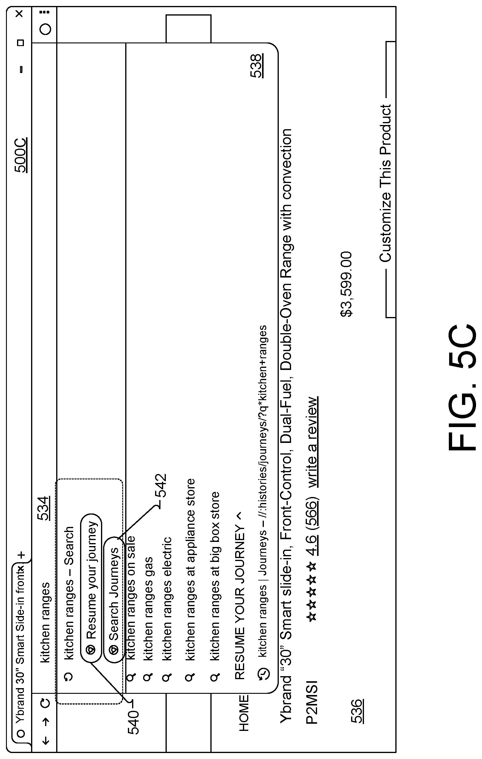 Patent US11783003 Figure 9 – User interfaces for surfacing web browser history data