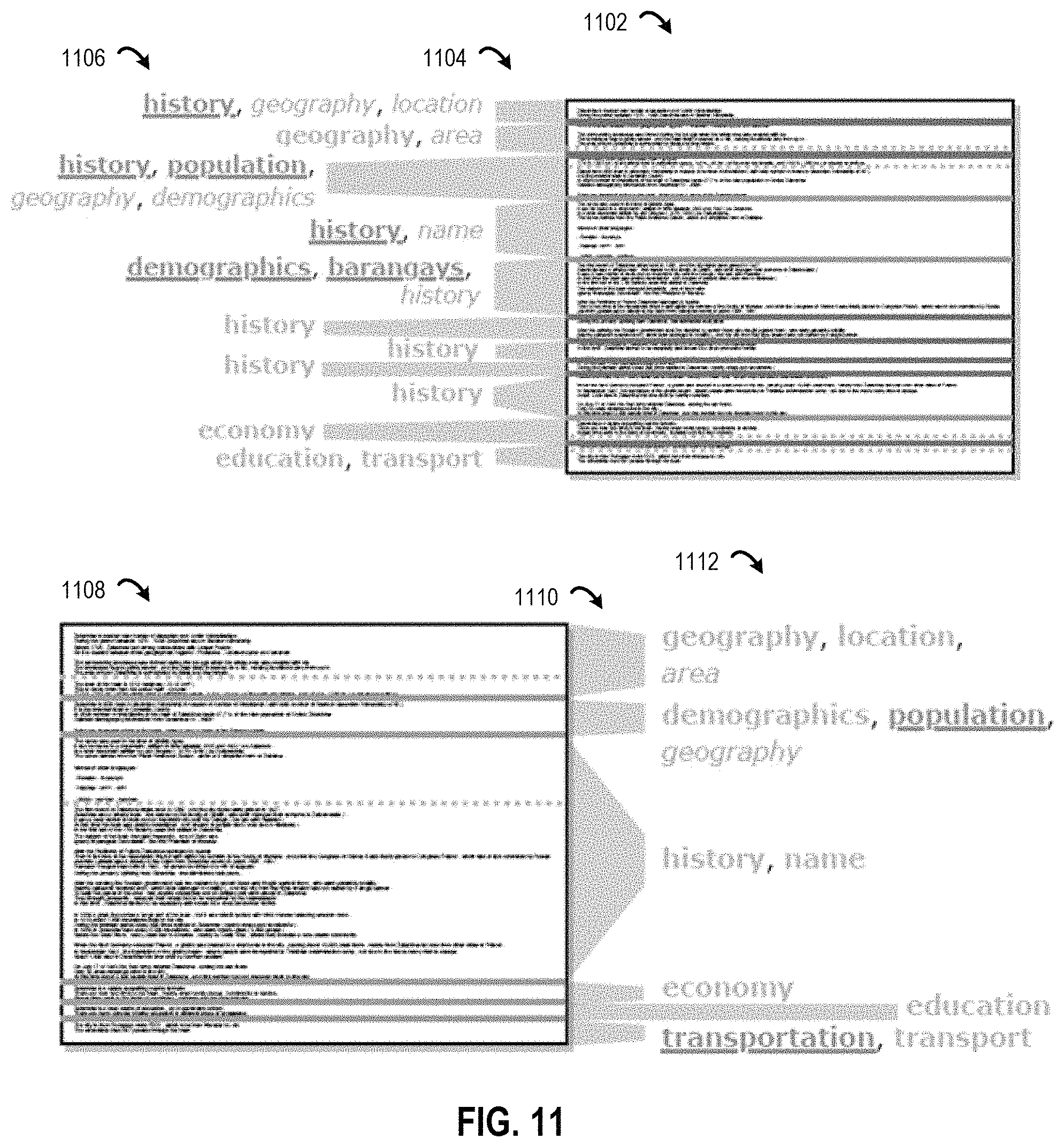 Patent US11783008 Figure 11 – Machine-learning tool for generating segmentation and topic metadata for documents