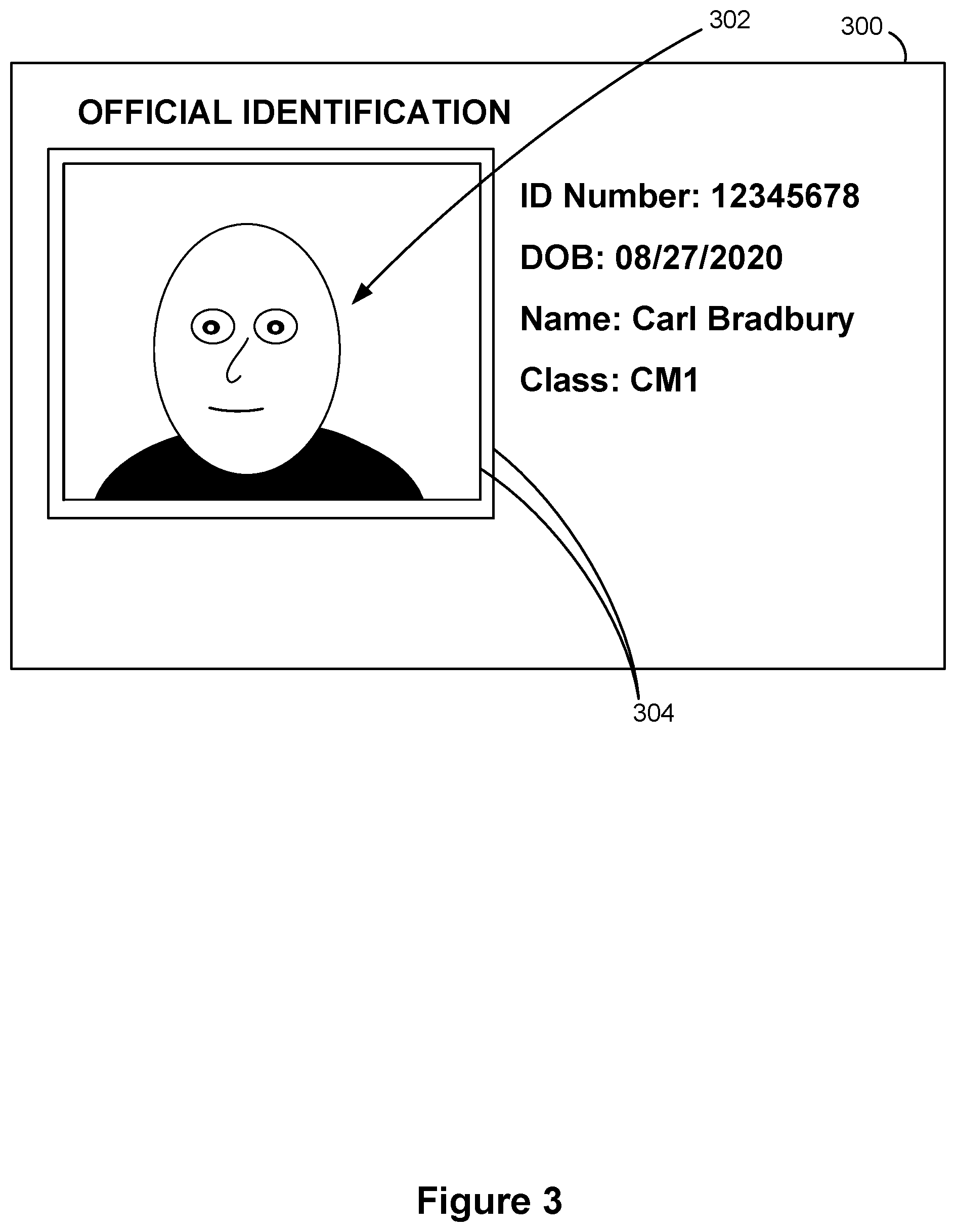 Patent US11783017 Figure 3 – Authentication using facial image comparison