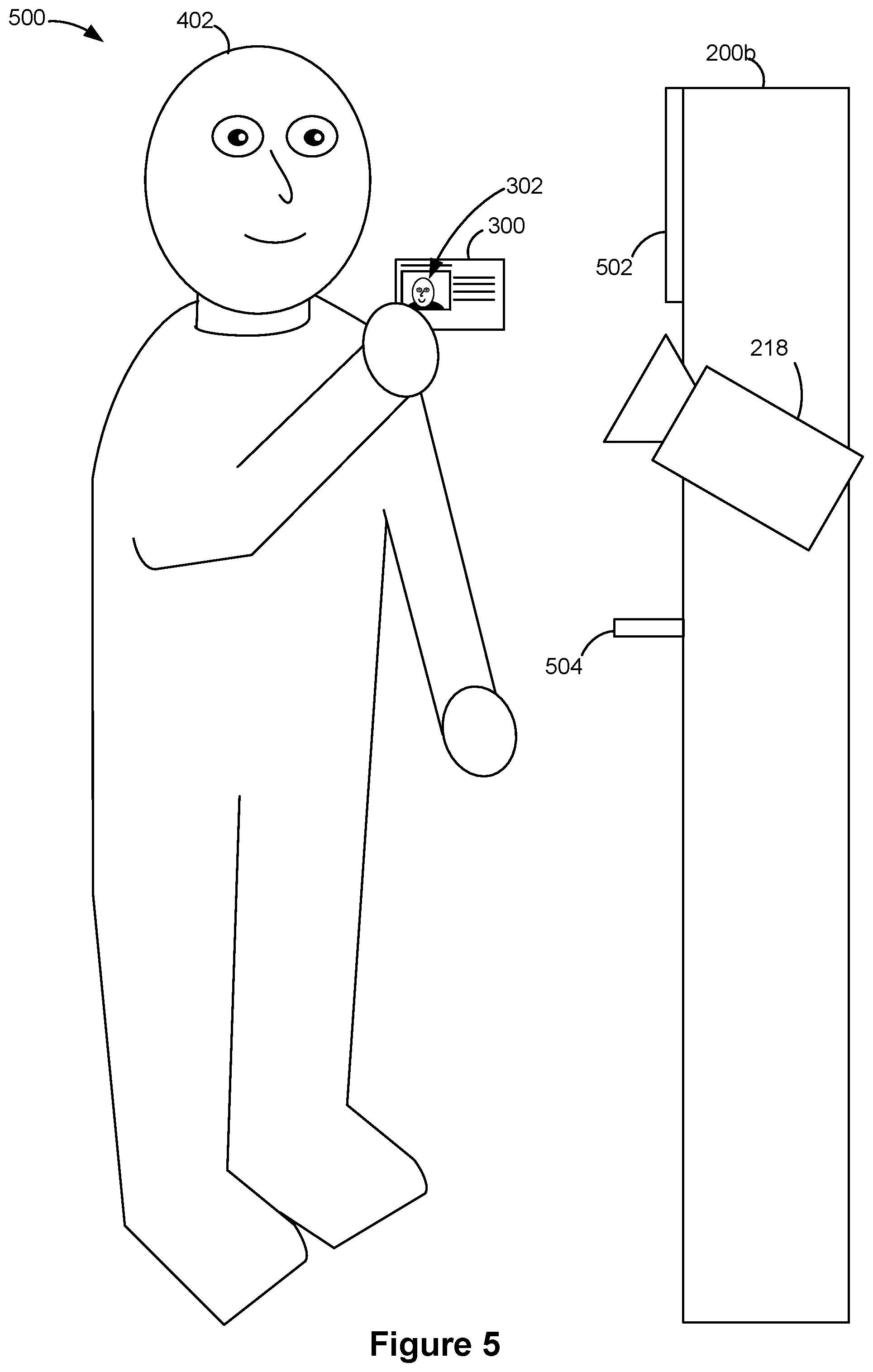 Patent US11783017 Figure 5 – Authentication using facial image comparison