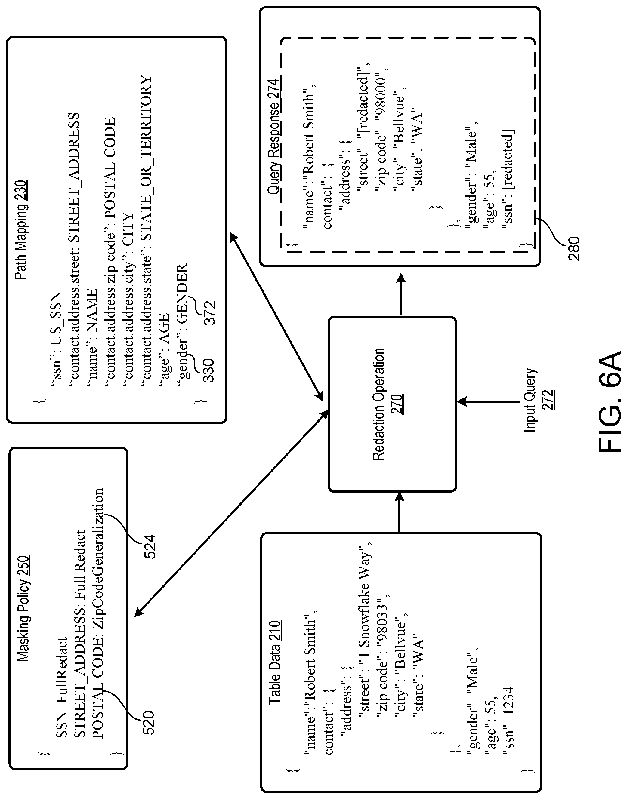 Patent US11783078 Figure 7 – Database redaction for semi-structured and unstructured data