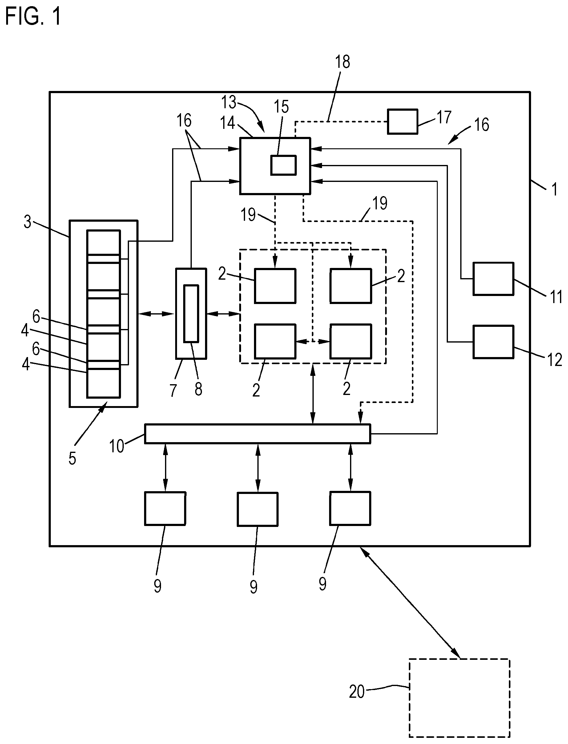 Patent US11783093 Figure 1 – Single-chip system, method for operating a single-chip system, and motor vehicle