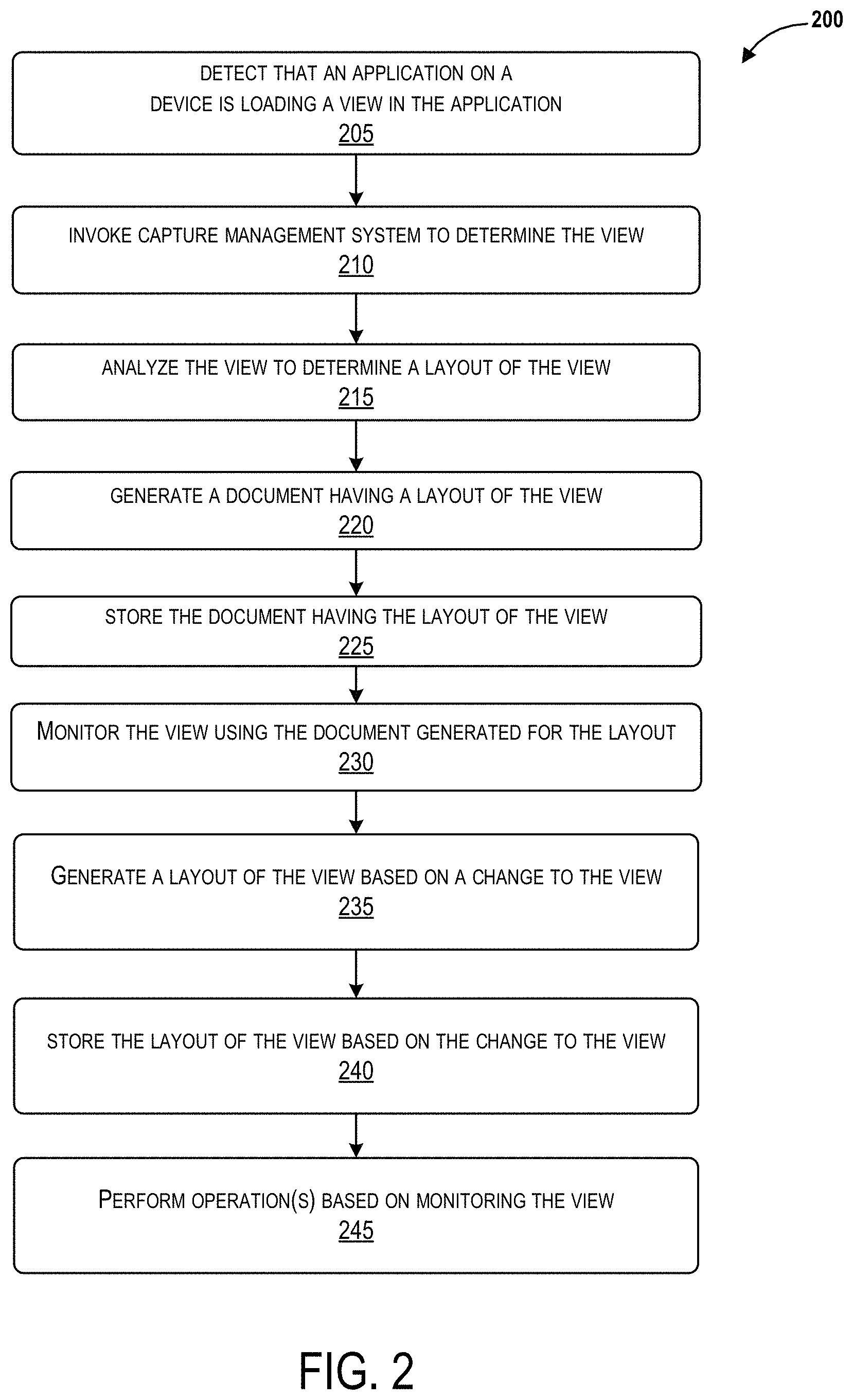 Patent US11783114 Figure 2 – Techniques for view capture and storage for mobile applications